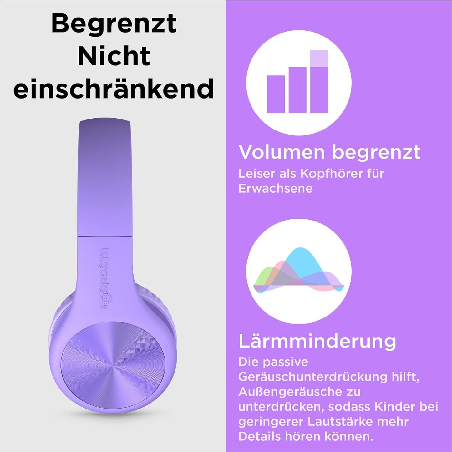 Connect+ Pro Kinderkopfhörer, Lila