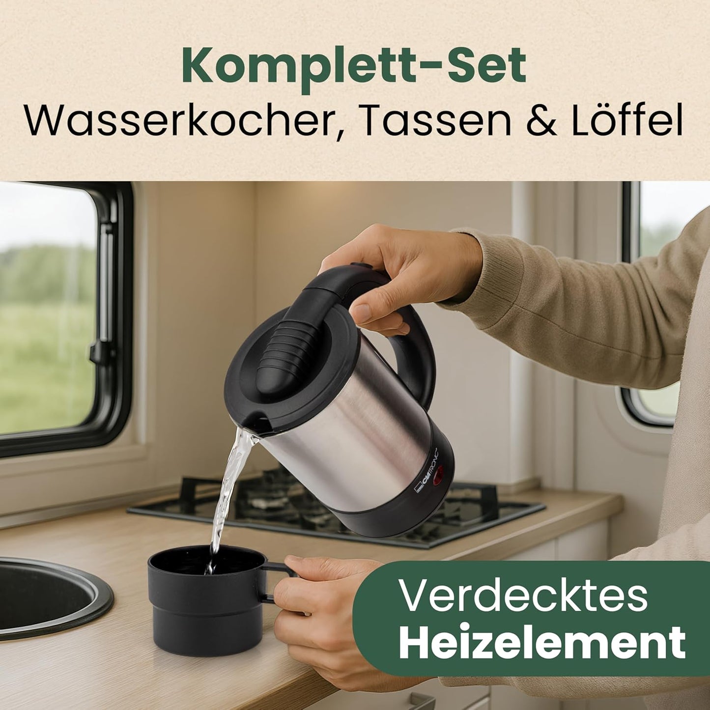 WKR 3624 - Reise-Wasserkocher 0,5L inkl. Zubehör, Reise-wasserkocher 0,5 Liter Inkl. Tasse
