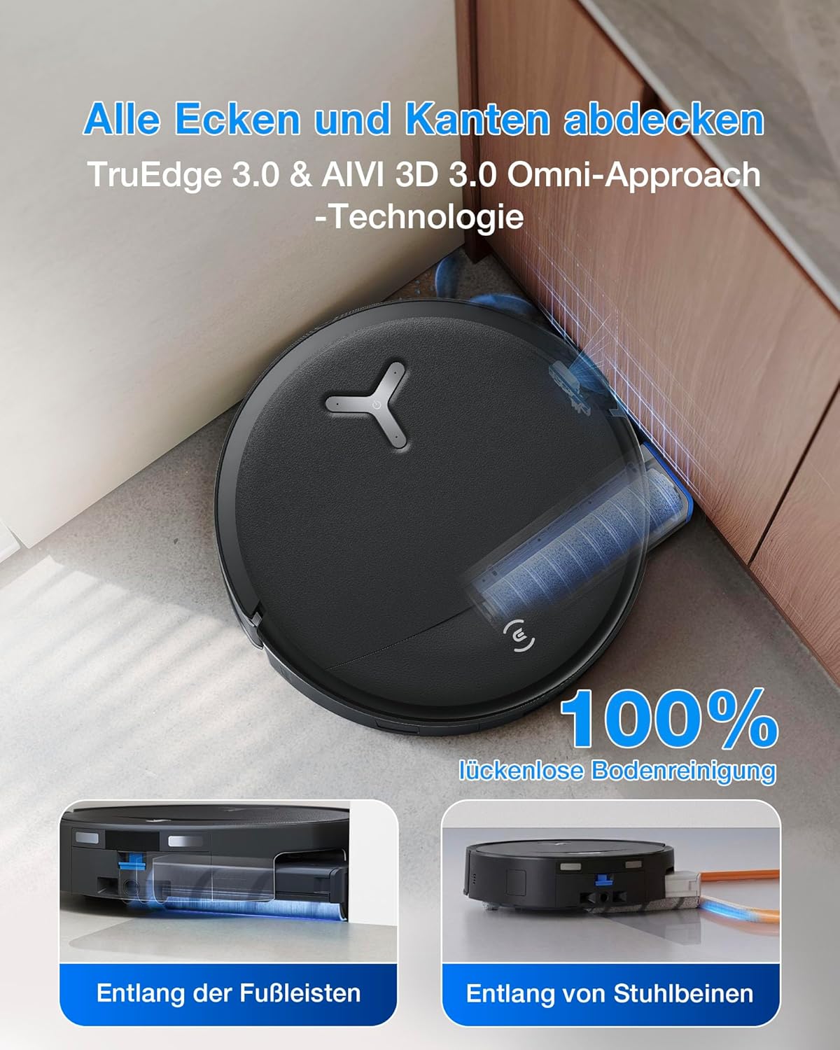 Deebot T80S Saugroboter mit Wischfunktion, T80S OMNI Schwarz