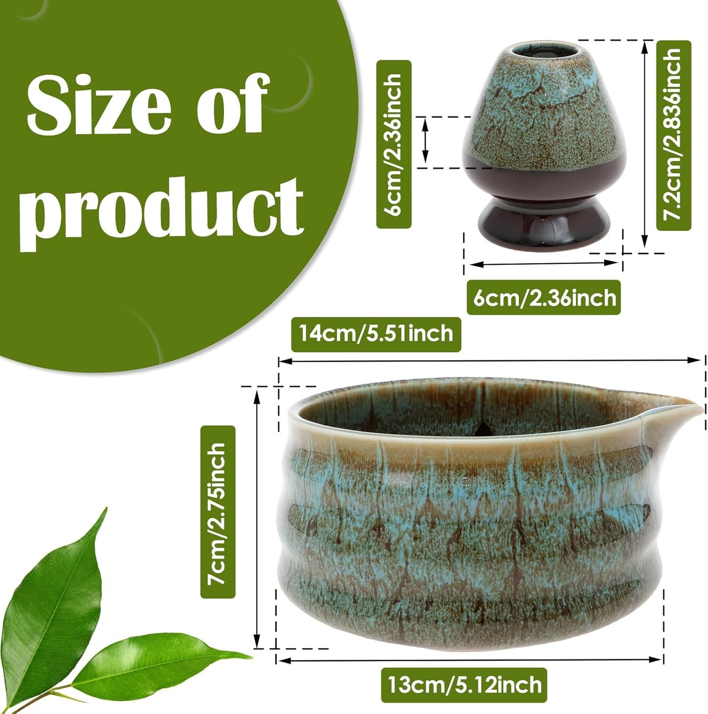 Matcha-Schüssel Keramik Starterset (2-teilig), Kiln Wird Blau
