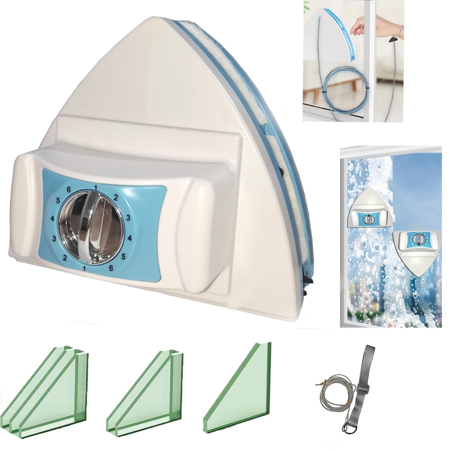 Magnetischer Fensterputzer für Mehrfachverglasung (8-40 mm)