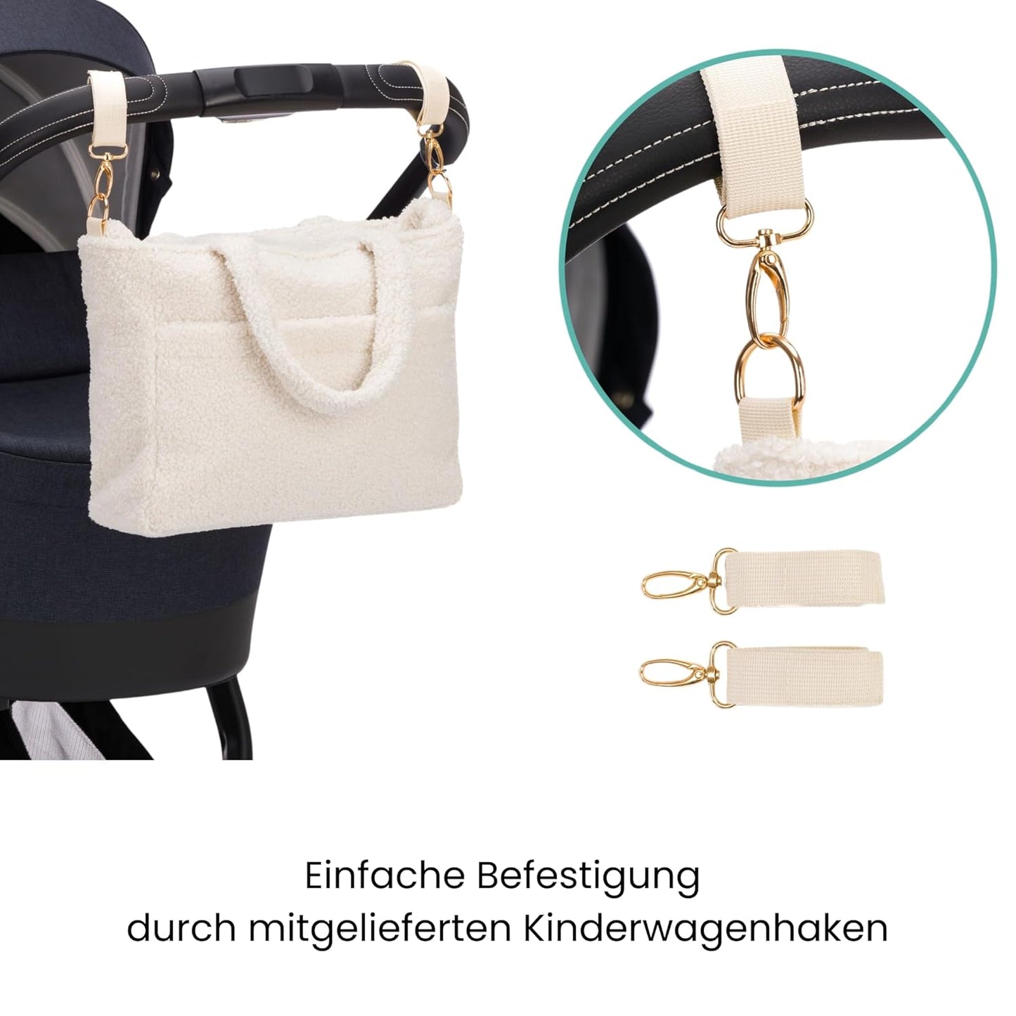 Wickeltasche Teddy Small Exklusiv mit Zubehör, Beige