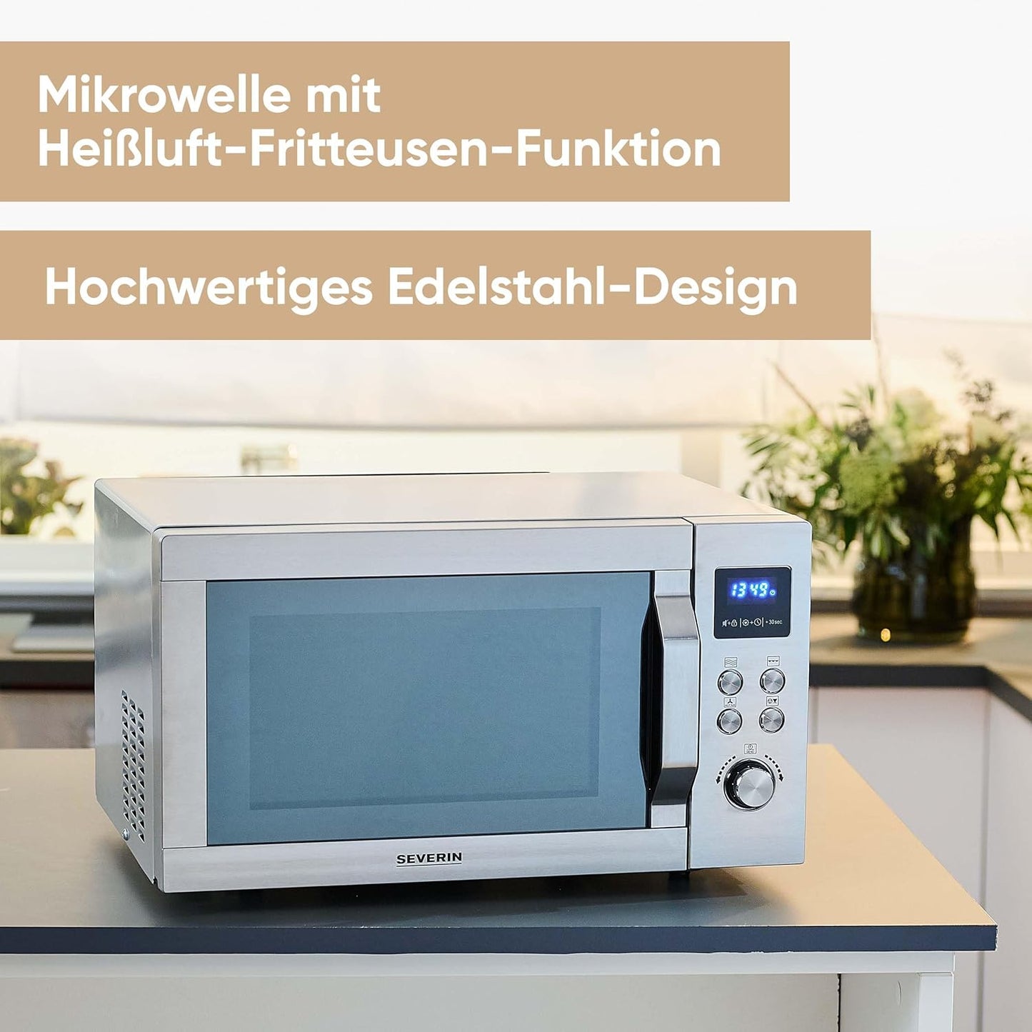 Mikrowelle mit Heissluft und Grillfunktion, 4-in-1 mit Air Fry Funktion
