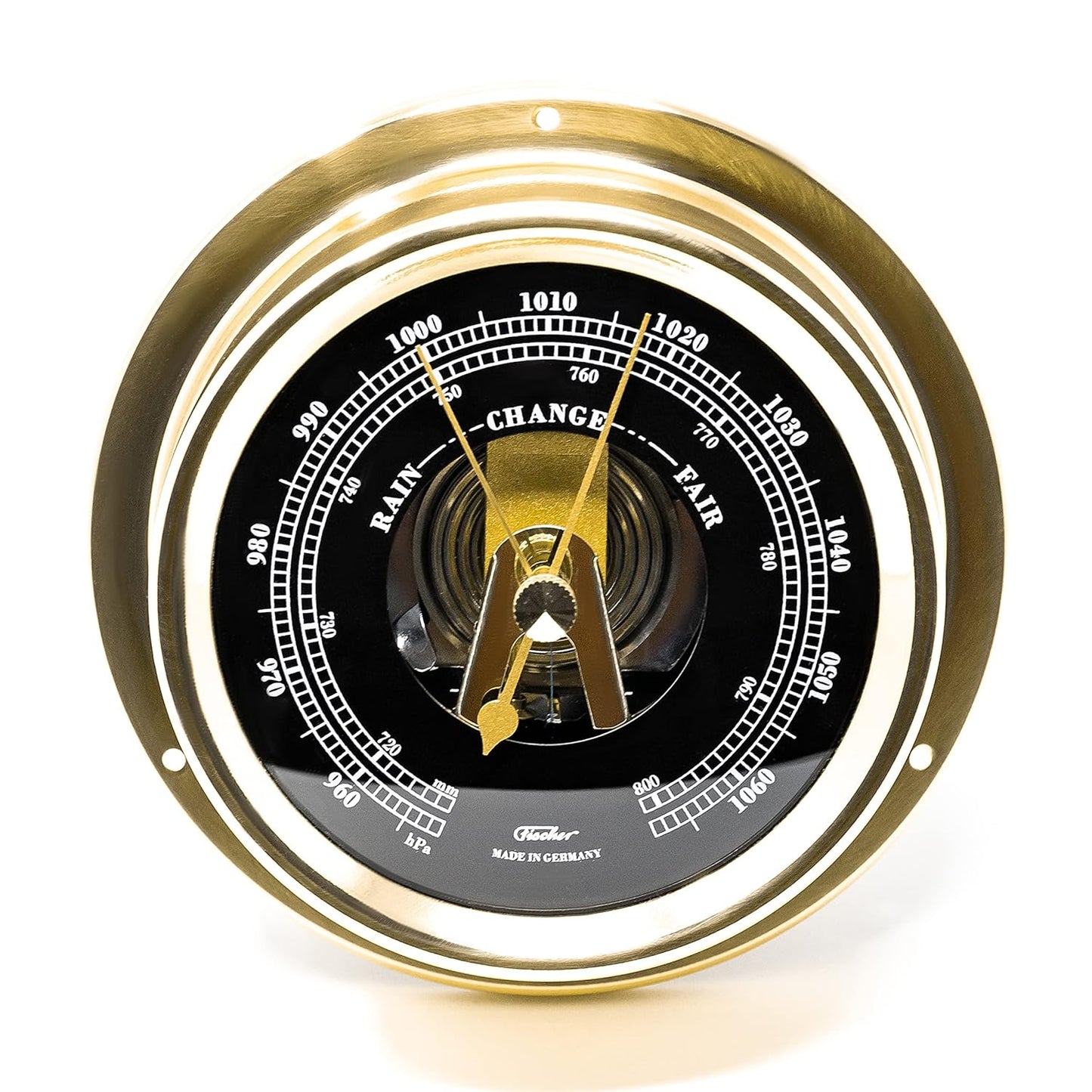 Maritimes Innenbarometer, Messing-schwarz