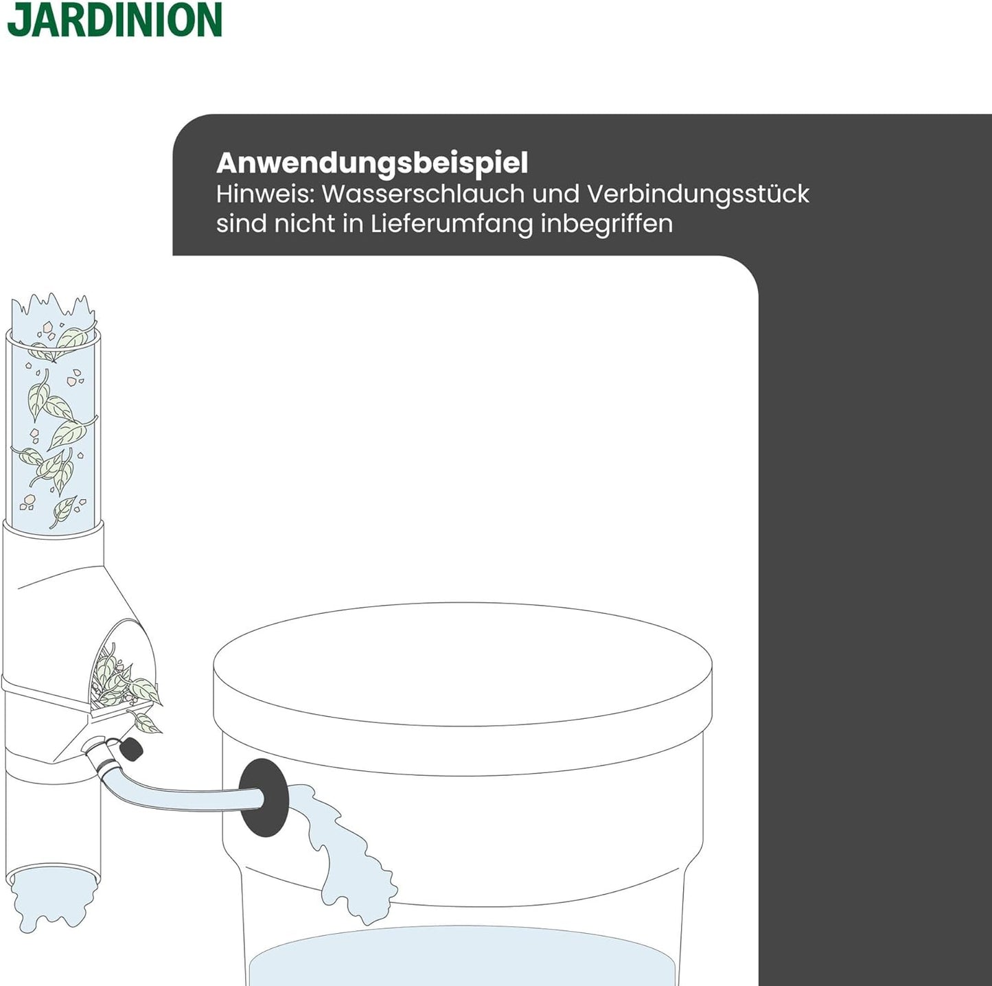 Regenwasserfilter Laubabscheider für Fallrohr DN75-100, 30.5 x 12 x 17.5 cm Silber