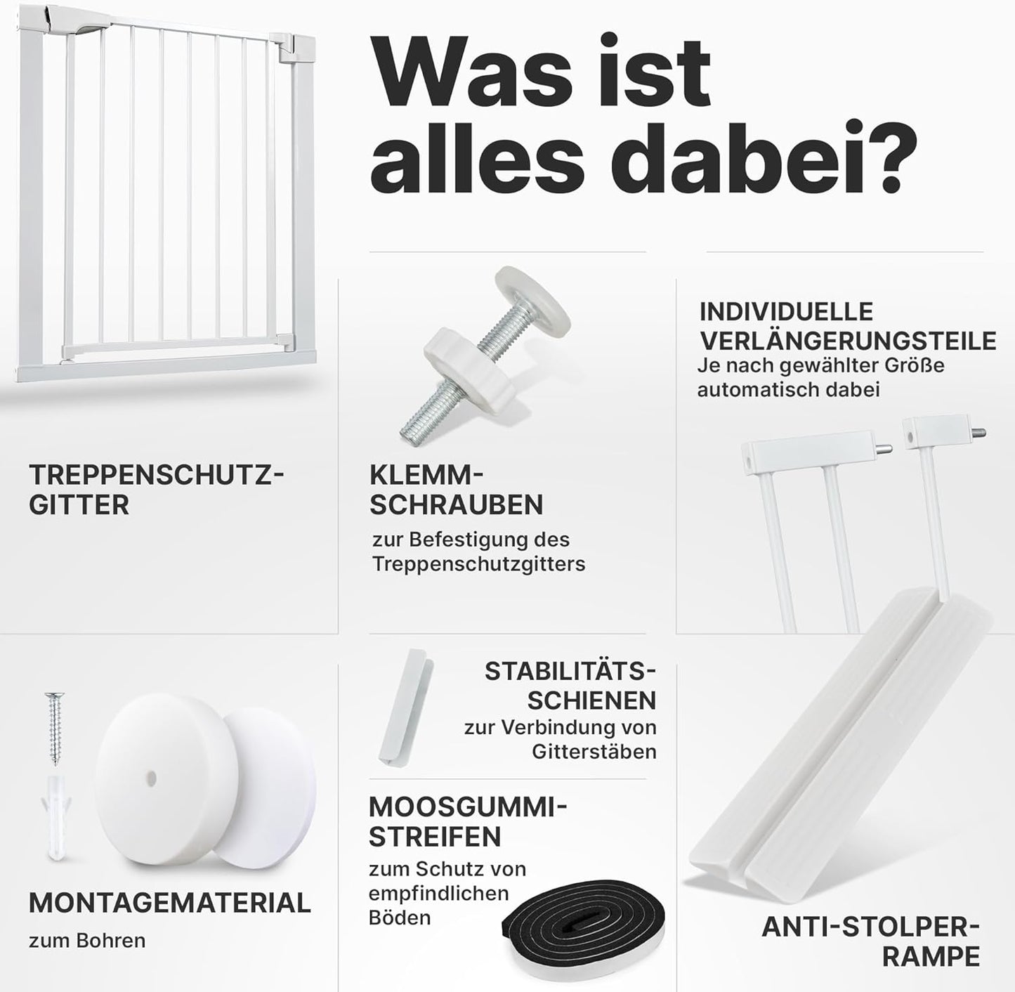 Treppenschutzgitter ohne Bohren (75-82 cm), 75-82 cm