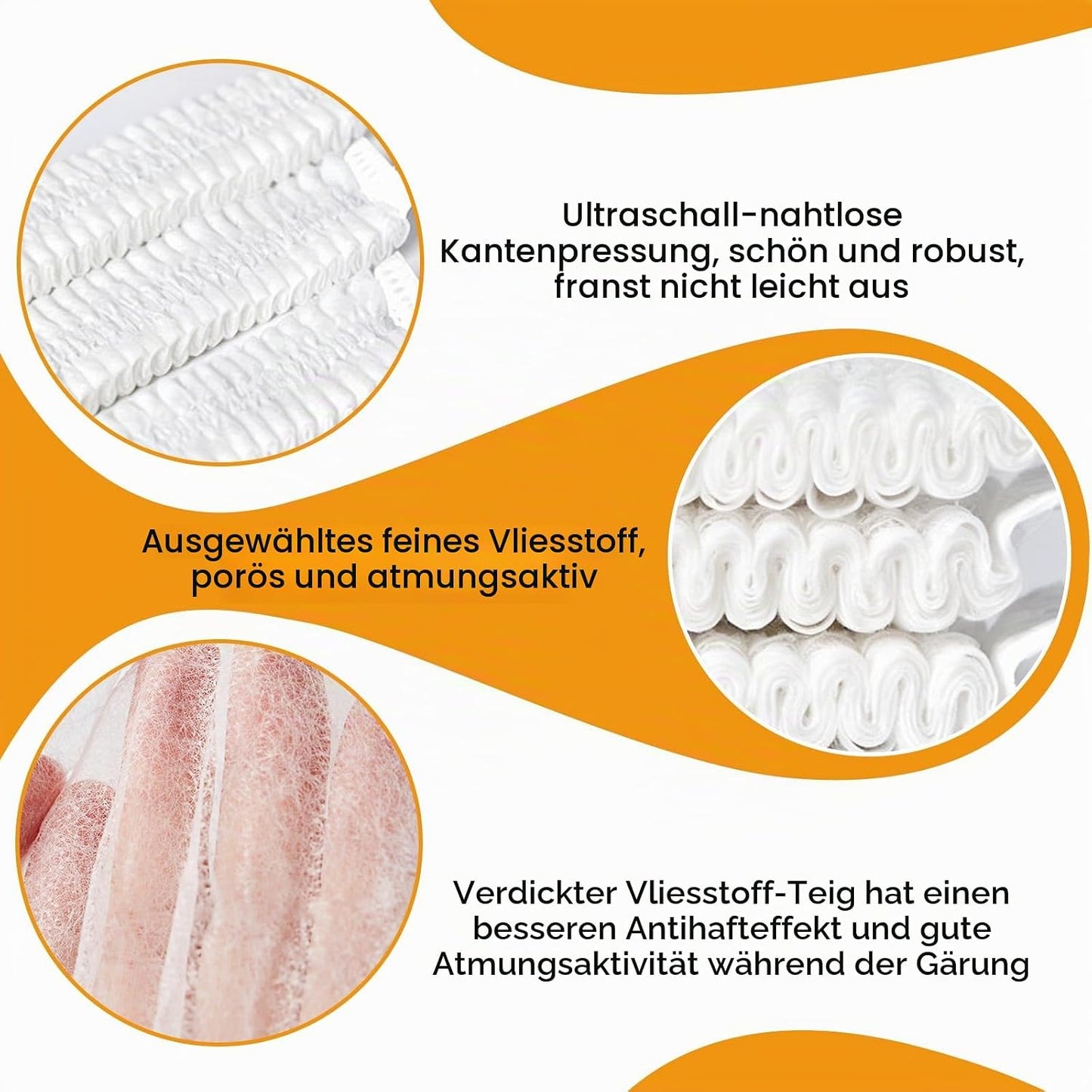 Vlies-Einlagen für Gärkörbchen, 200 Stück