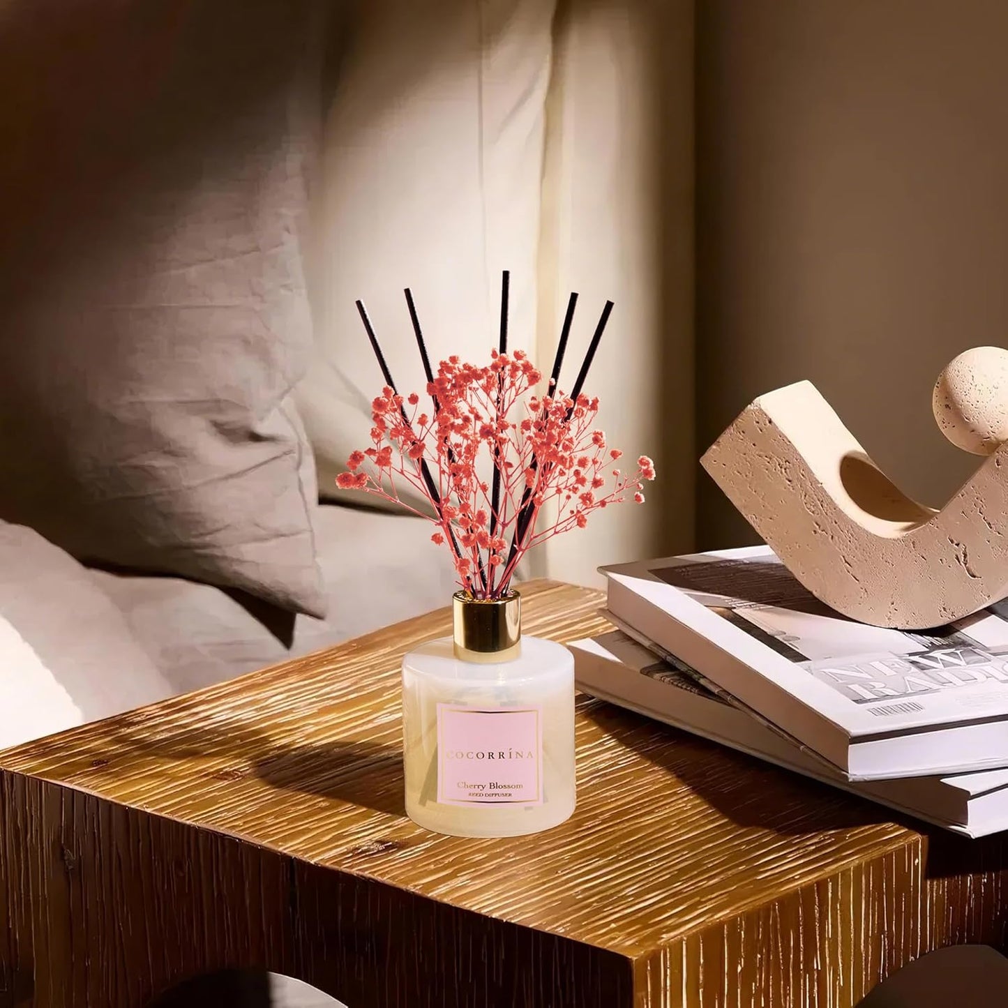 Cherry Blossom Raumduft Diffuser mit Duftstäbchen, 2 x 200ml, Cherry Blossom Raumduft/200ML/2 Stück