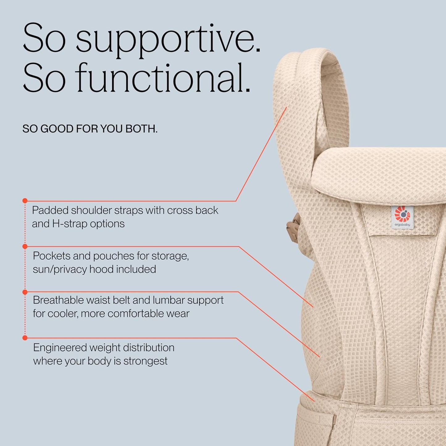 Omni Deluxe Babytrage, Natural Beige Mesh