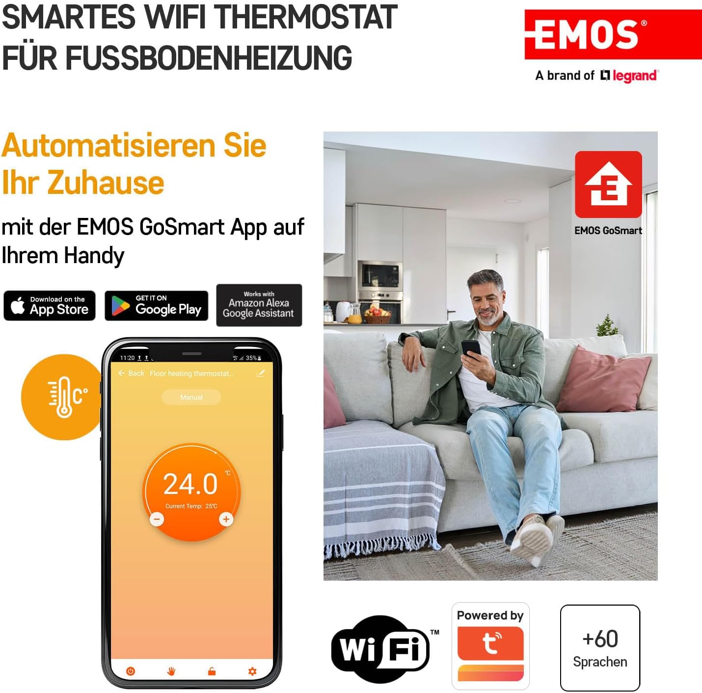 Smart Home Raumthermostat mit App-Steuerung