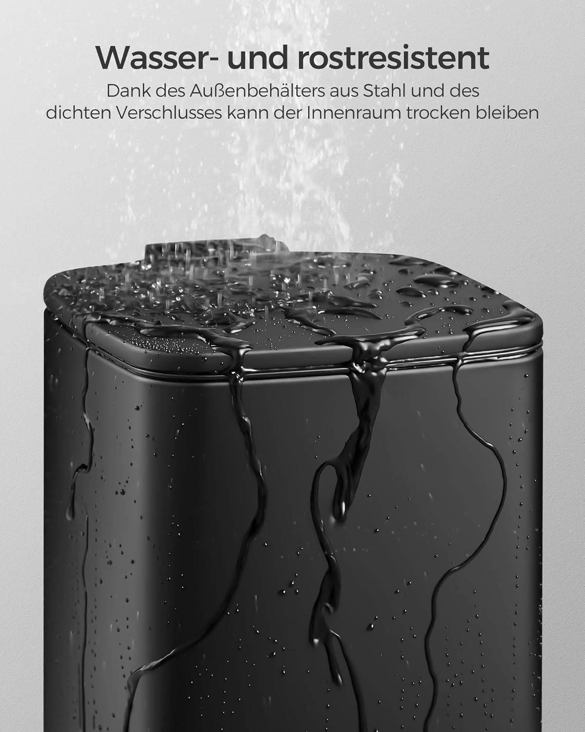Kosmetikeimer mit Tretpedal, Schwarz 6 L