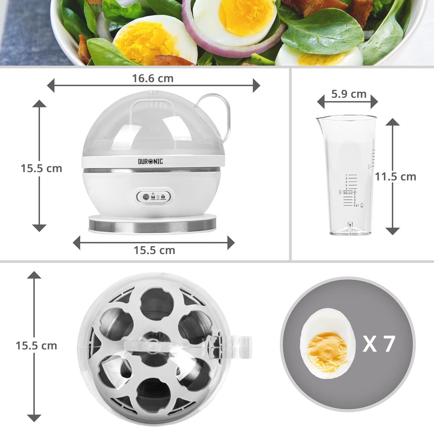 Eierkocher für 7 Eier, Weiß