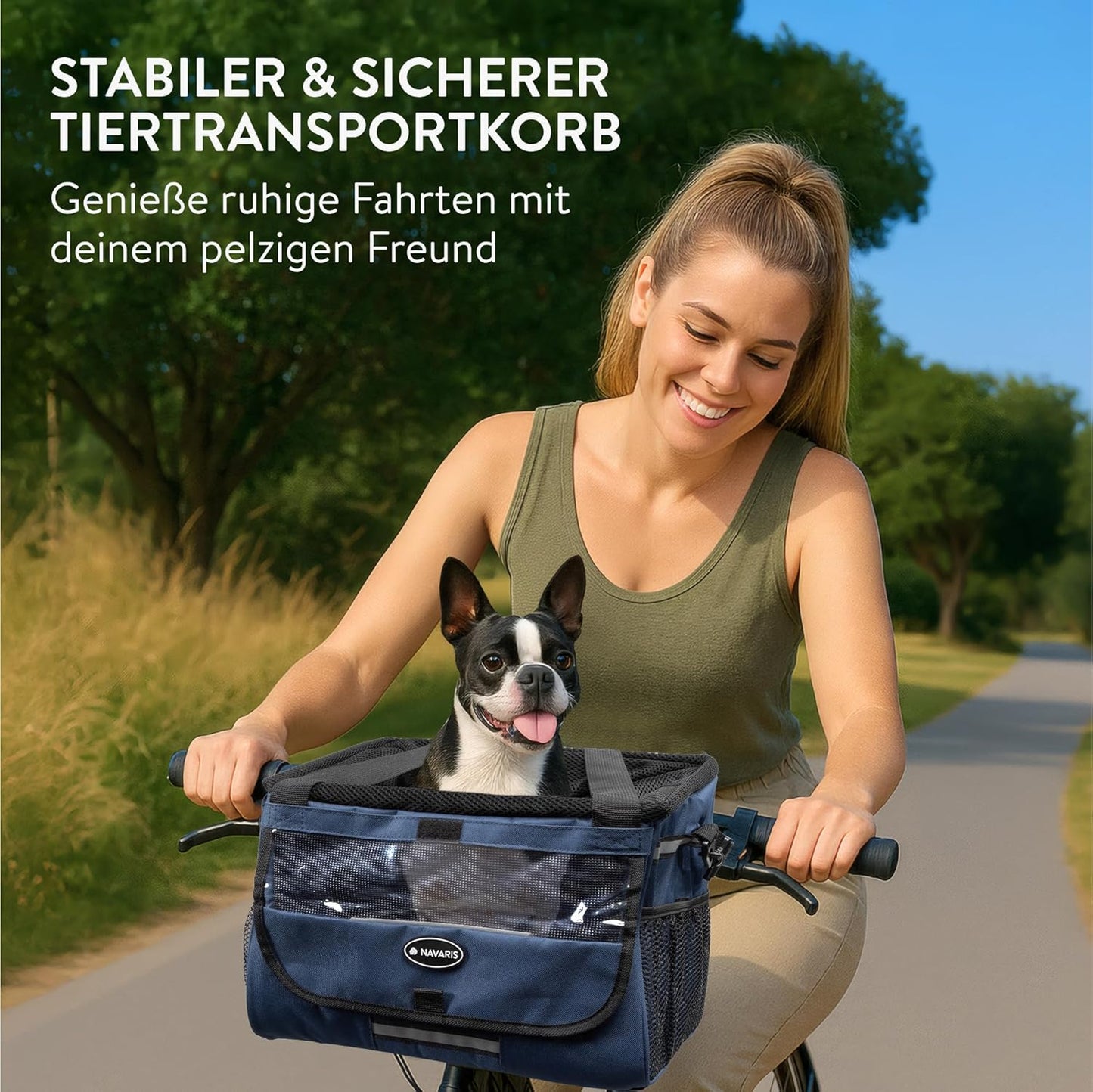 Hundevelokorb für Lenker, Blau
