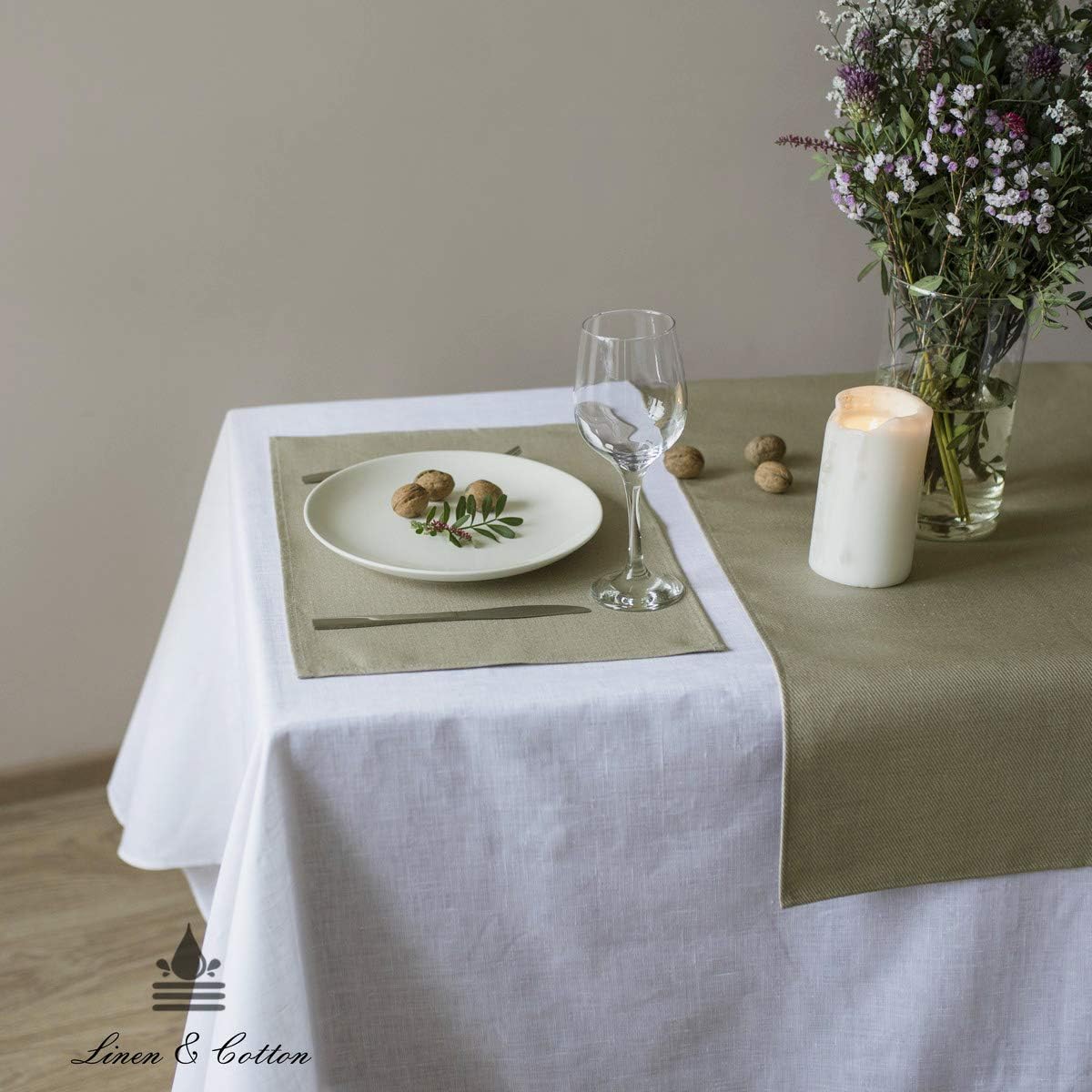 2 Stück Tischsets aus Leinen, 30 x 45 cm, Beige Tischsets - 30 x 45cm