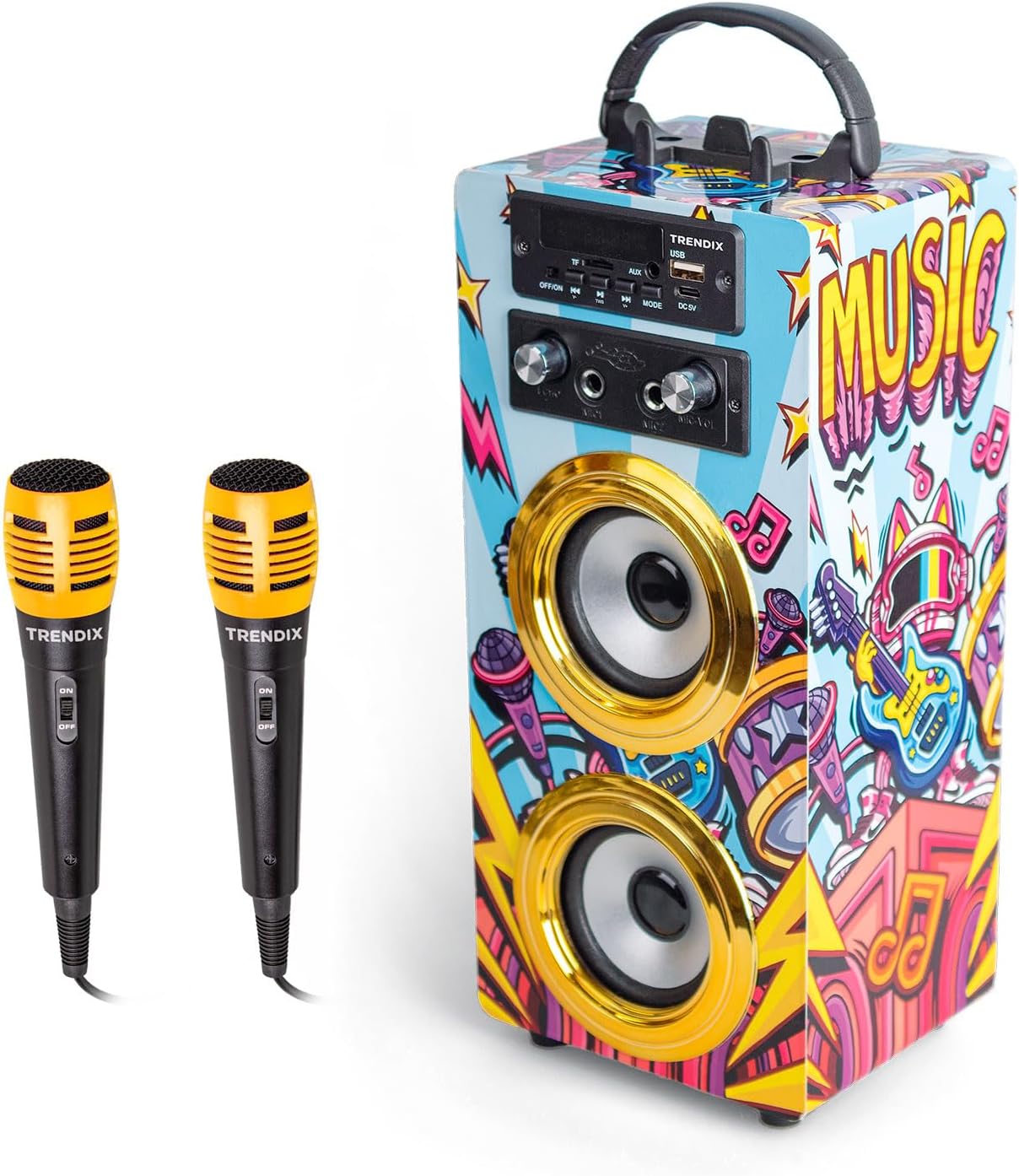 Karaoke-Maschine Music Star für Kinder mit 2 Mikrofonen, Music Star