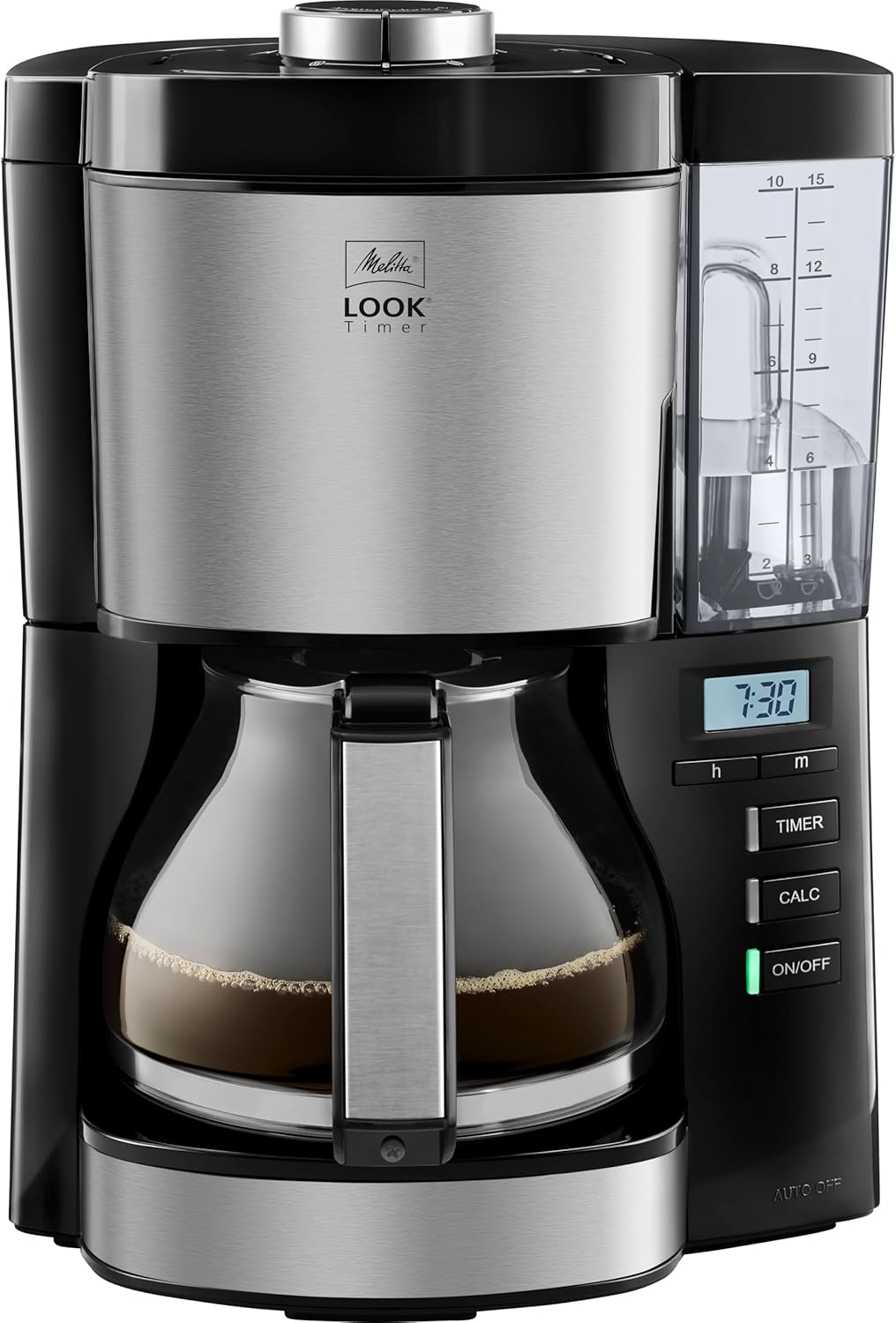Look Timer Filterkaffeemaschine mit Glaskanne, Schwarz ; mit Glaskanne ; Single