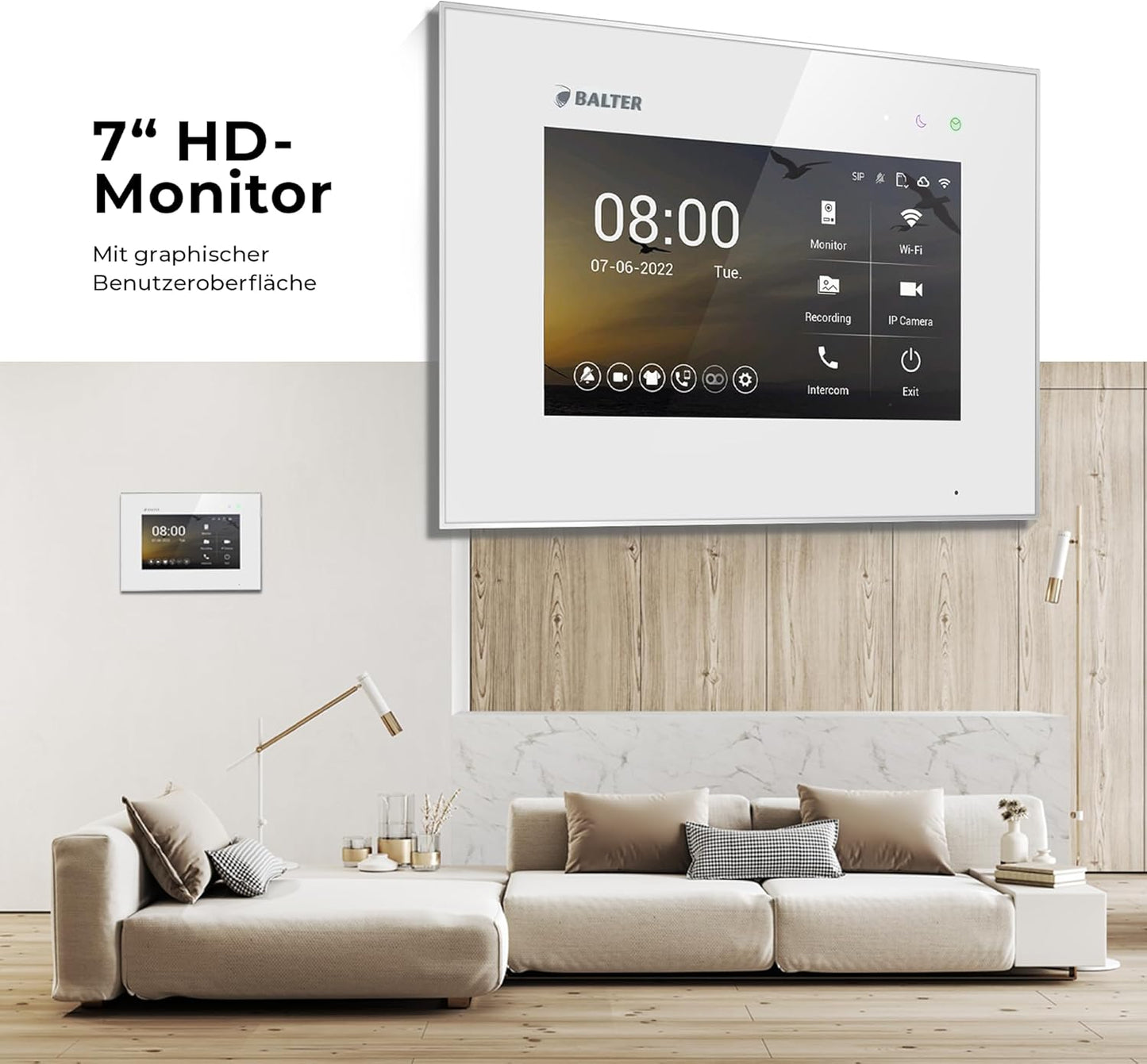 EVO-HD Video Türsprechanlage für 2 Familienhäuser, Silber/Weiss 2 Familienhaus