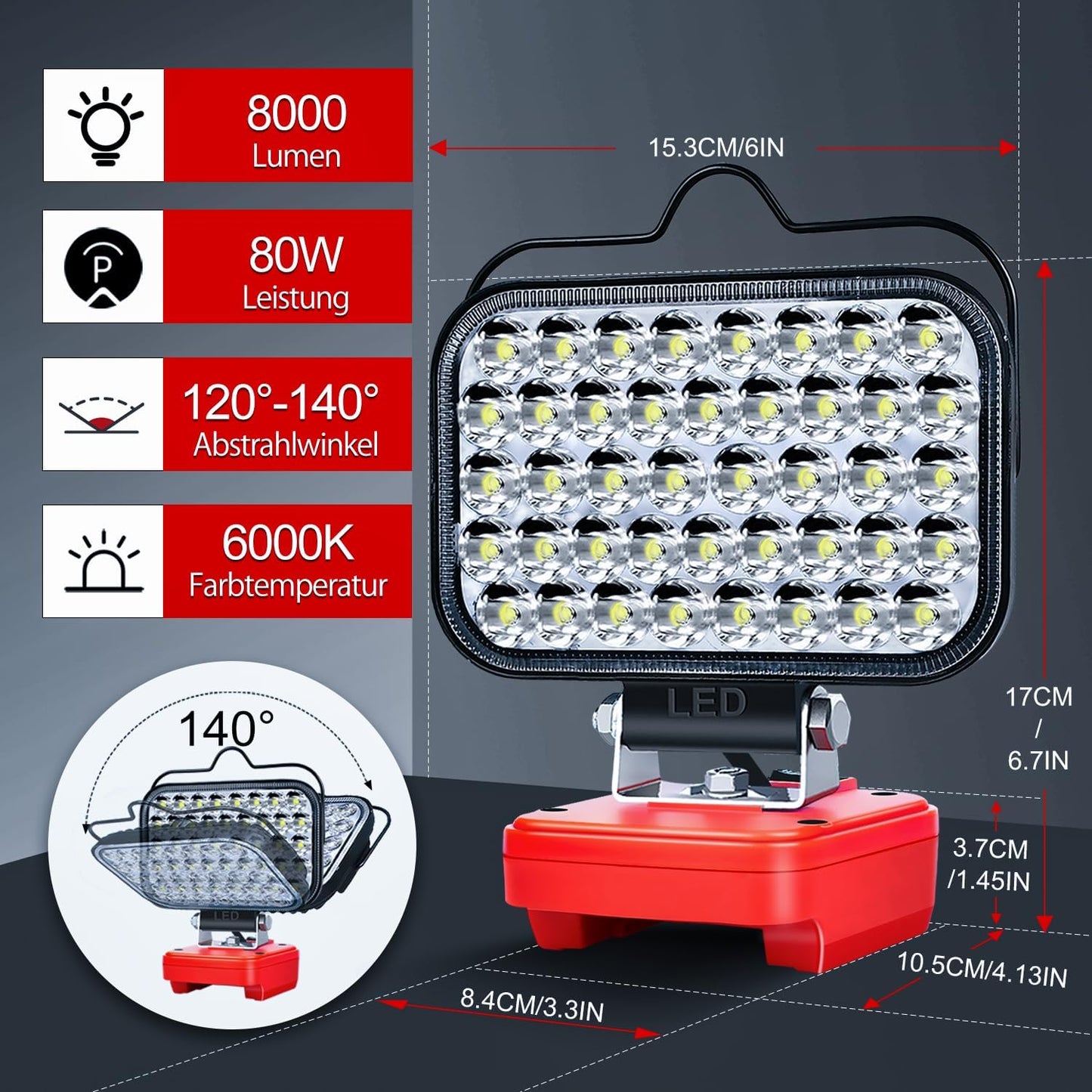 LED Arbeitsleuchte für Power X-Change 18V