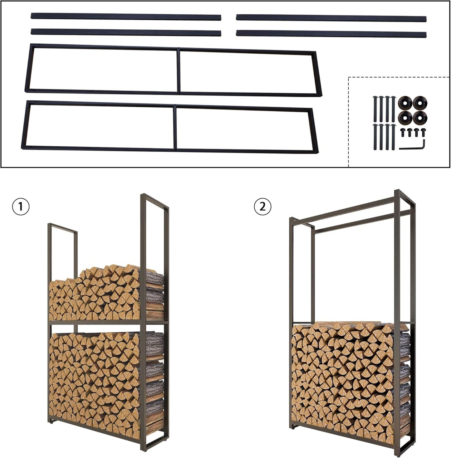 Kaminholzregal (100 x 45 x 25 cm), H100xB45xT25cm