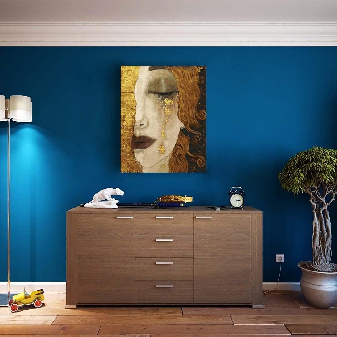 Malen nach Zahlen Set Klimt Motiv, Gustav Klimt Goldene Tränen Mittel