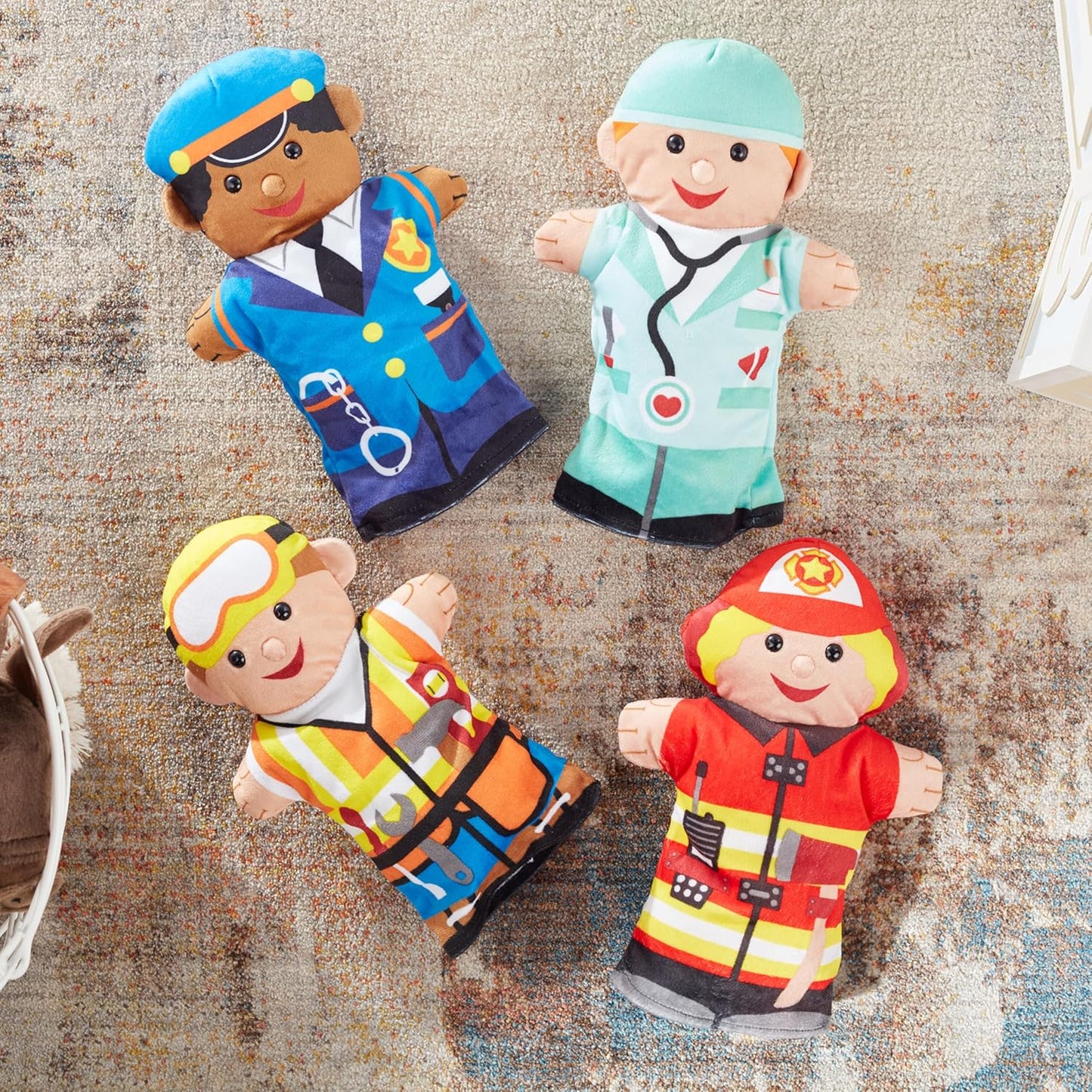 4er-Set Fröhliche Helfer Handpuppen, Jolly Helpers Hand Puppets