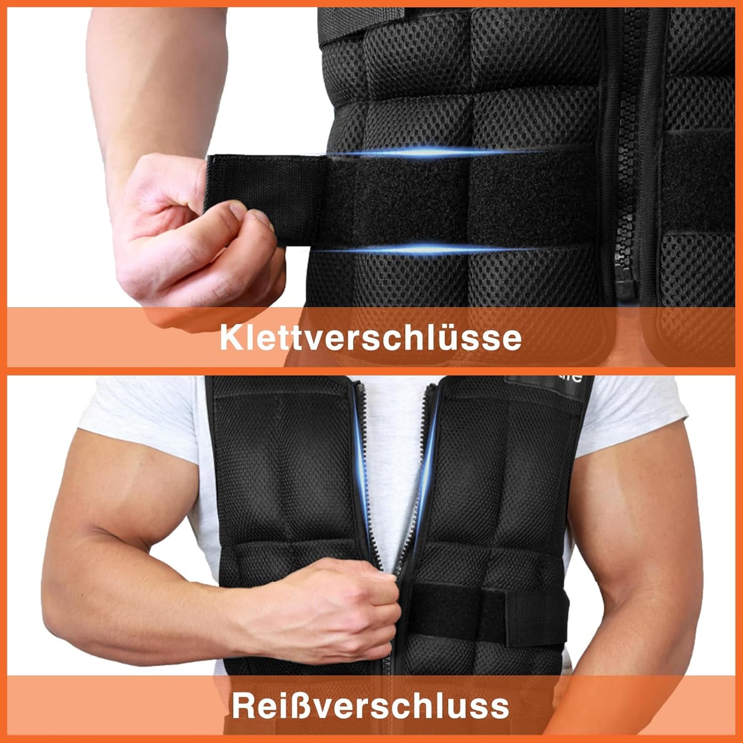 Verstellbare Gewichtsweste, Schwarz-20kg
