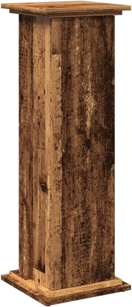 Postament mit Stauraum in Altholz-Optik, 31 x 30 x 90 cm Altholz