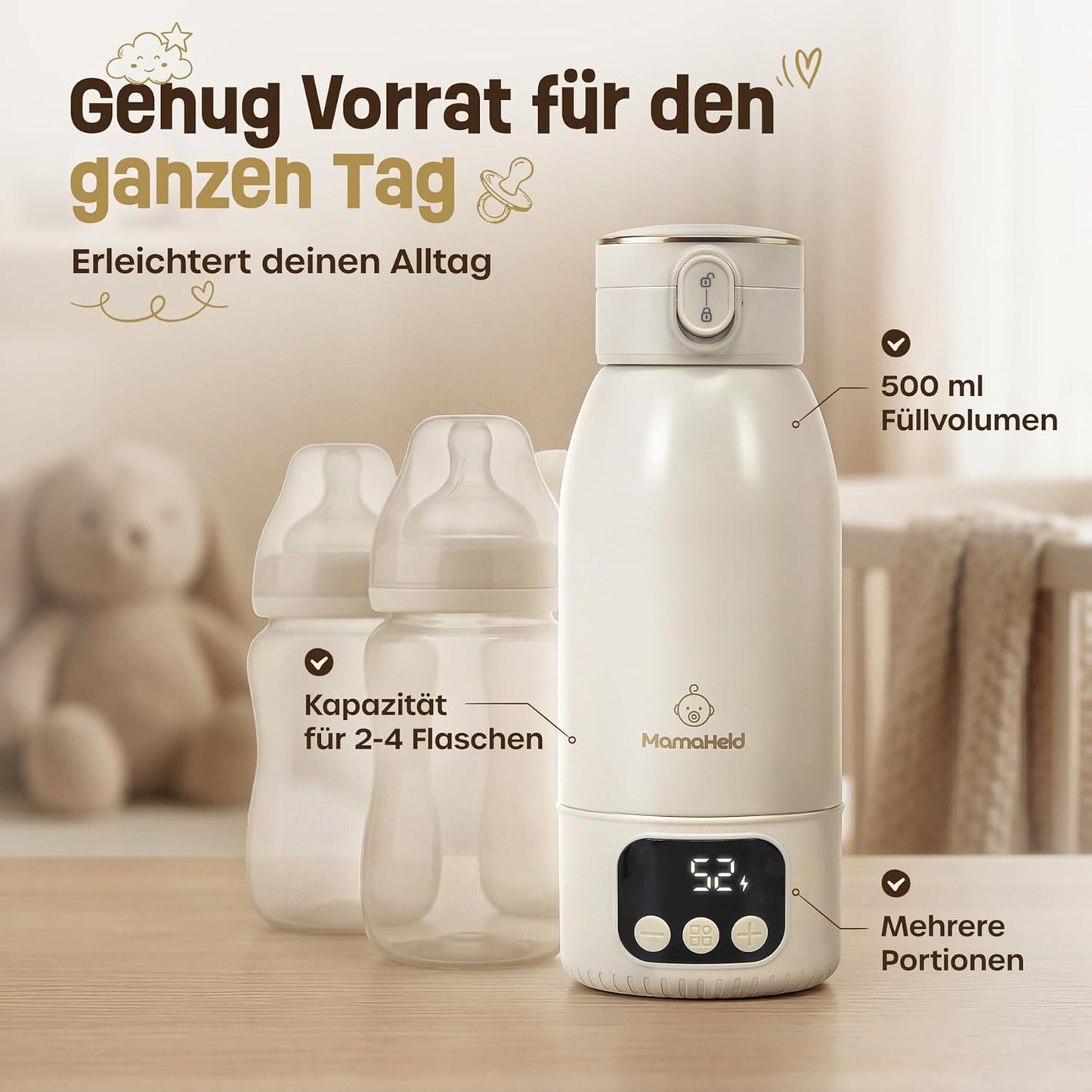 Tragbarer Babyflaschenwärmer