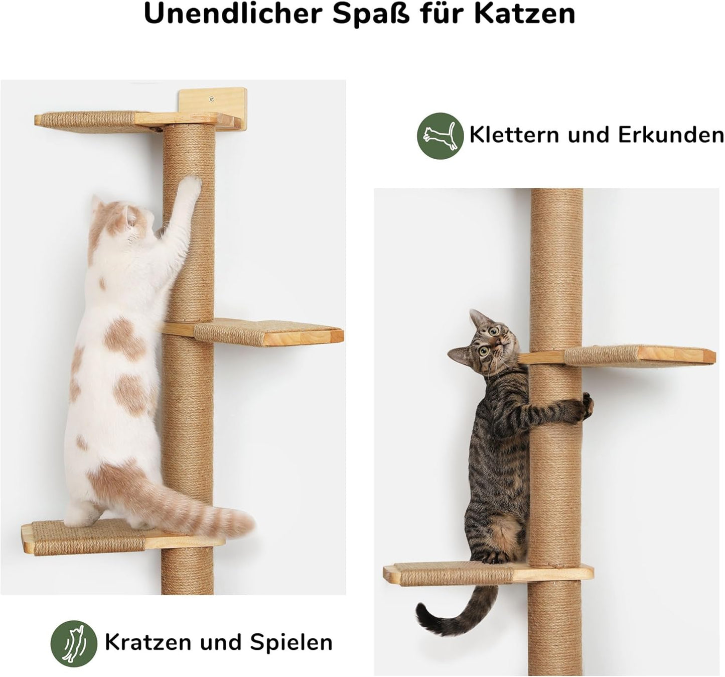Kratzbaum mit 5 Etage, 5 Etagen Katzenturm(206 cm)