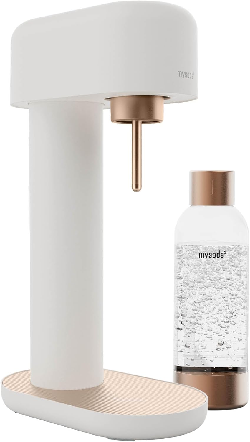 Ruby 2 Wassersprudler mit Wasserflasche (ohne CO2-Zylinder), White-Copper