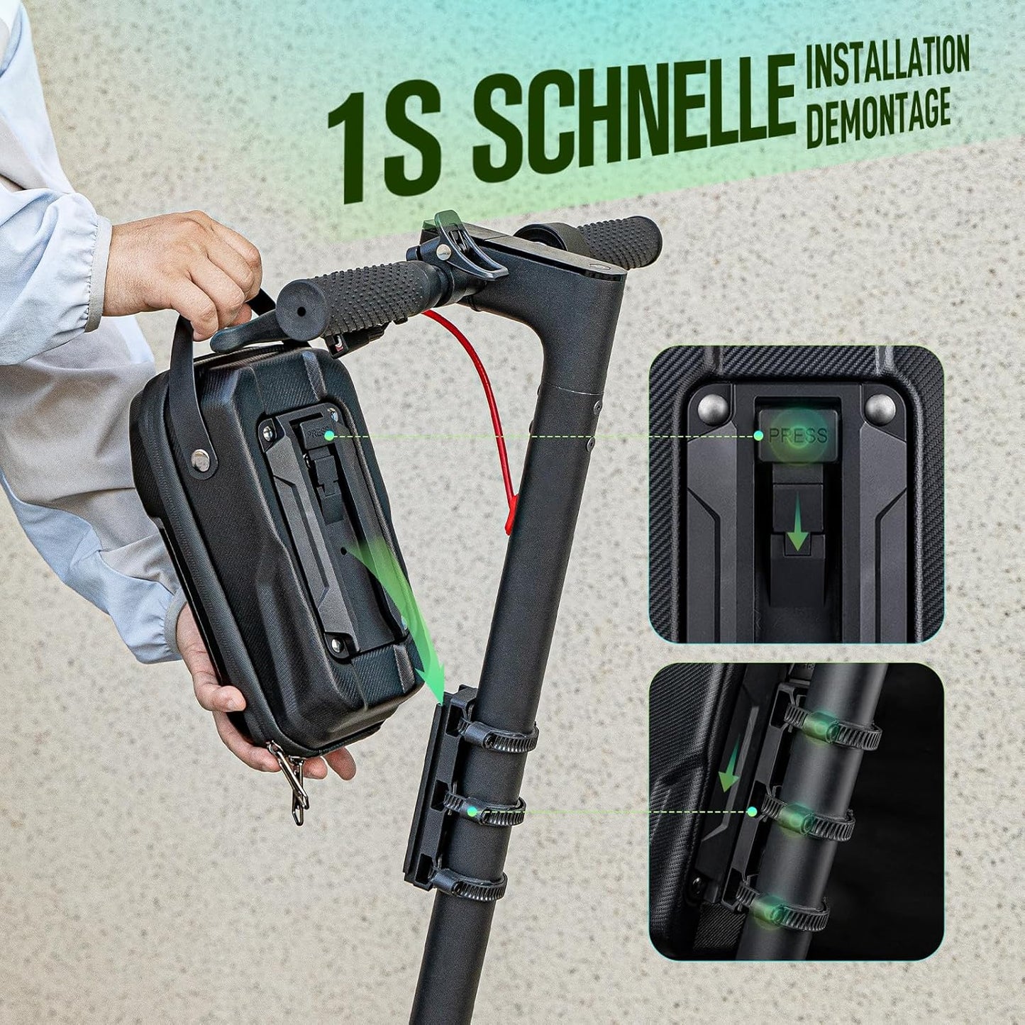 E-Scooter Lenkertasche, 2,8l / Schnellspanner D