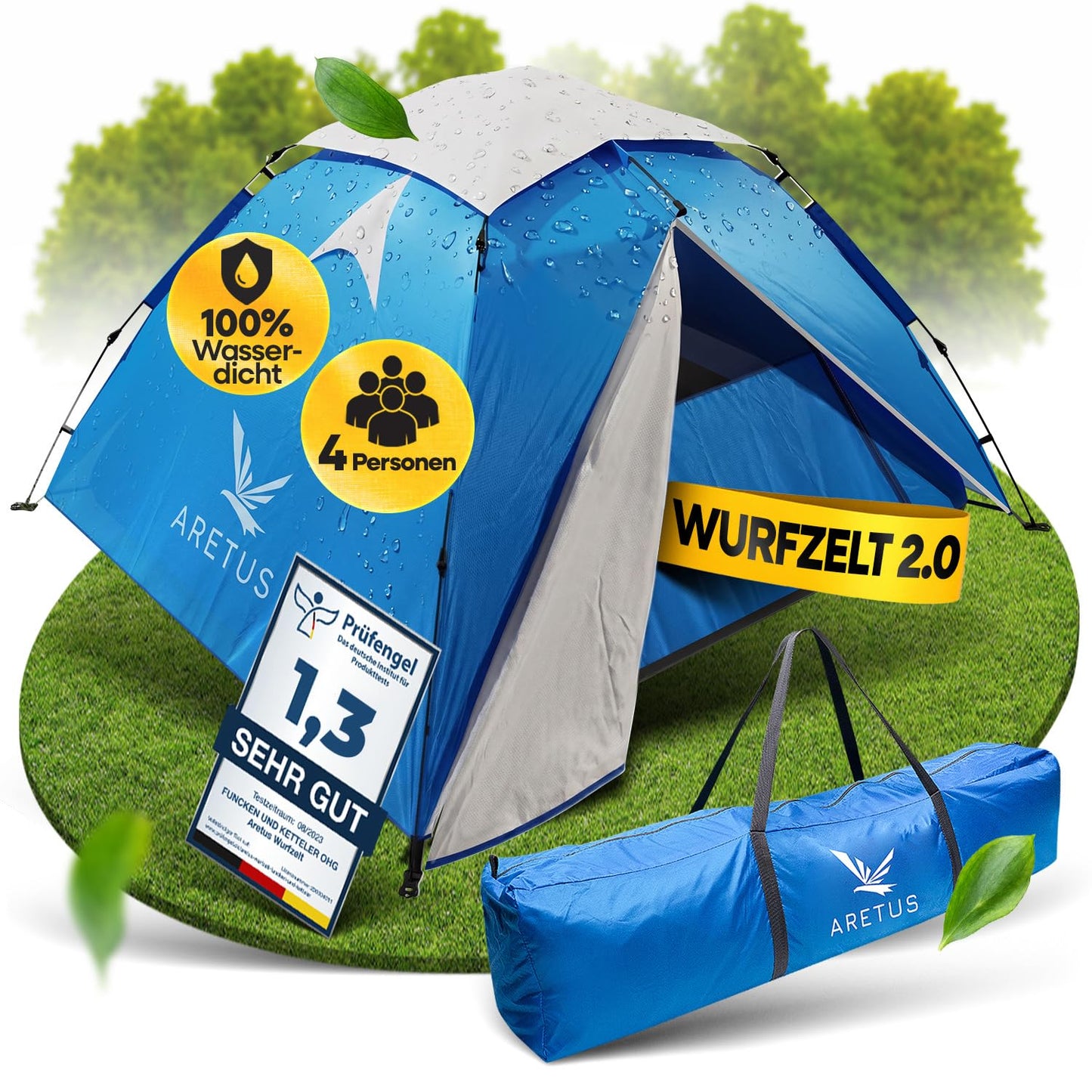 Wurfzelt, Hellblau