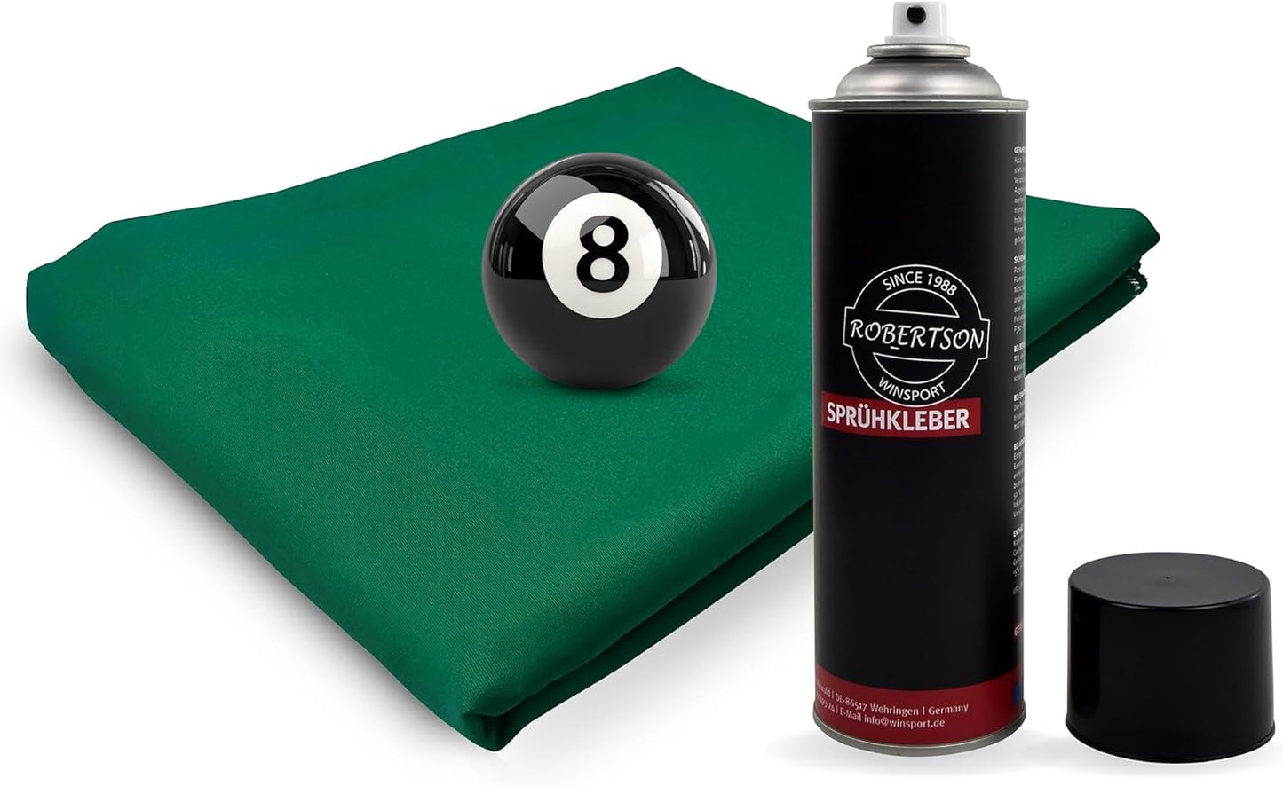 Billardtuch Arizona 350x150cm + Sprühkleber Set, Coupon 3,5m + Sprühkleber