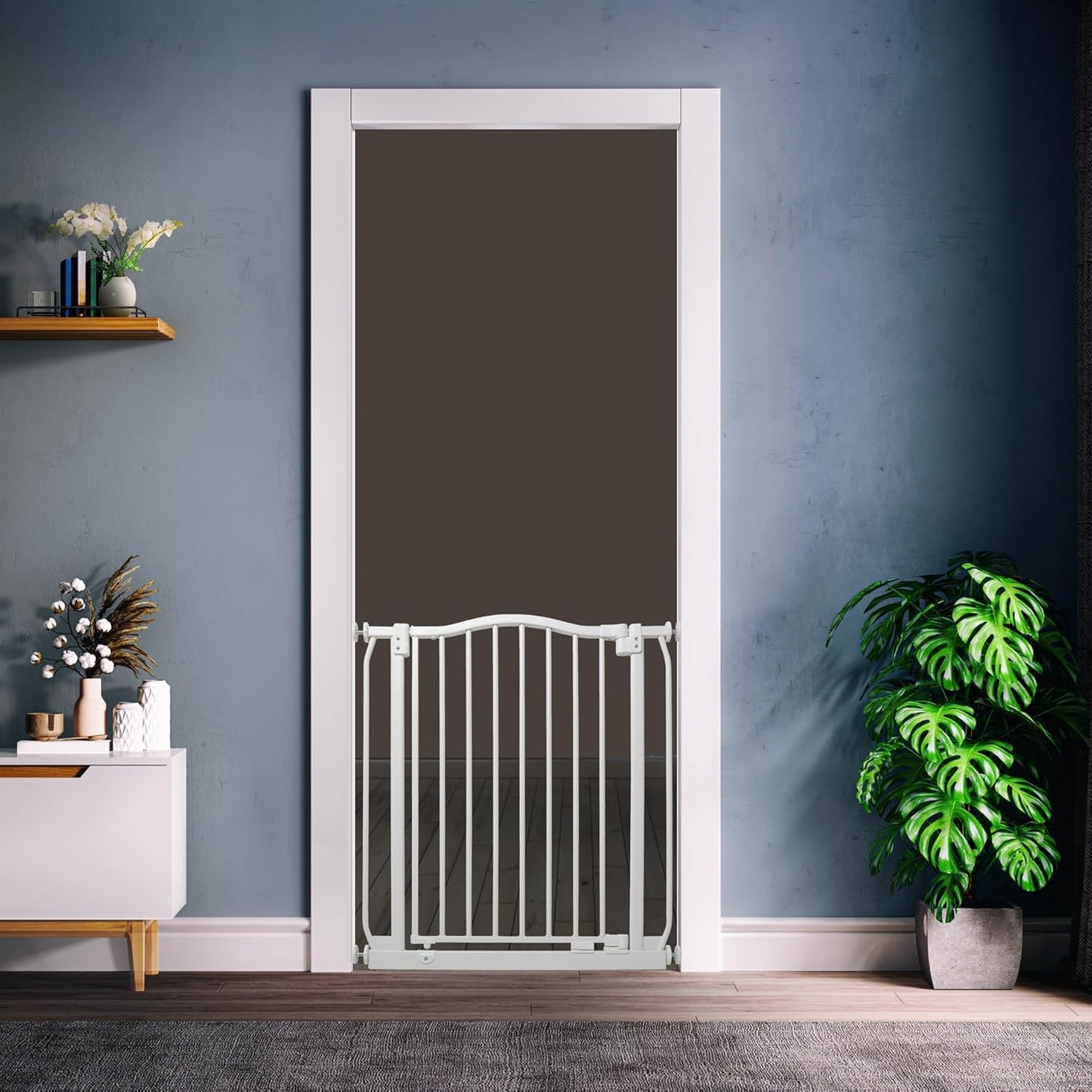 8372 Gebogenes Hundetor, 71cm - 80cm Weiss