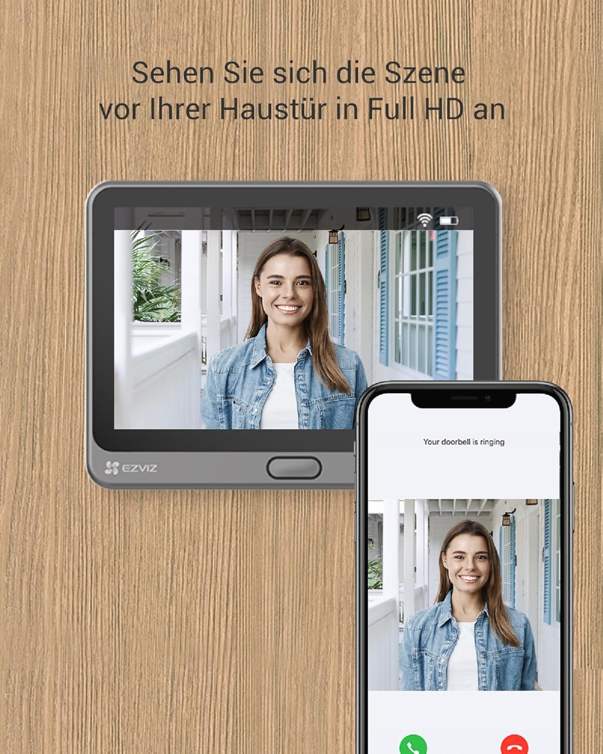 WLAN-Türspion CP4 & Innenkamera-Set CP1 mit Bewegungsmelder, Türspion CP4 & Innenkamera Set CP1