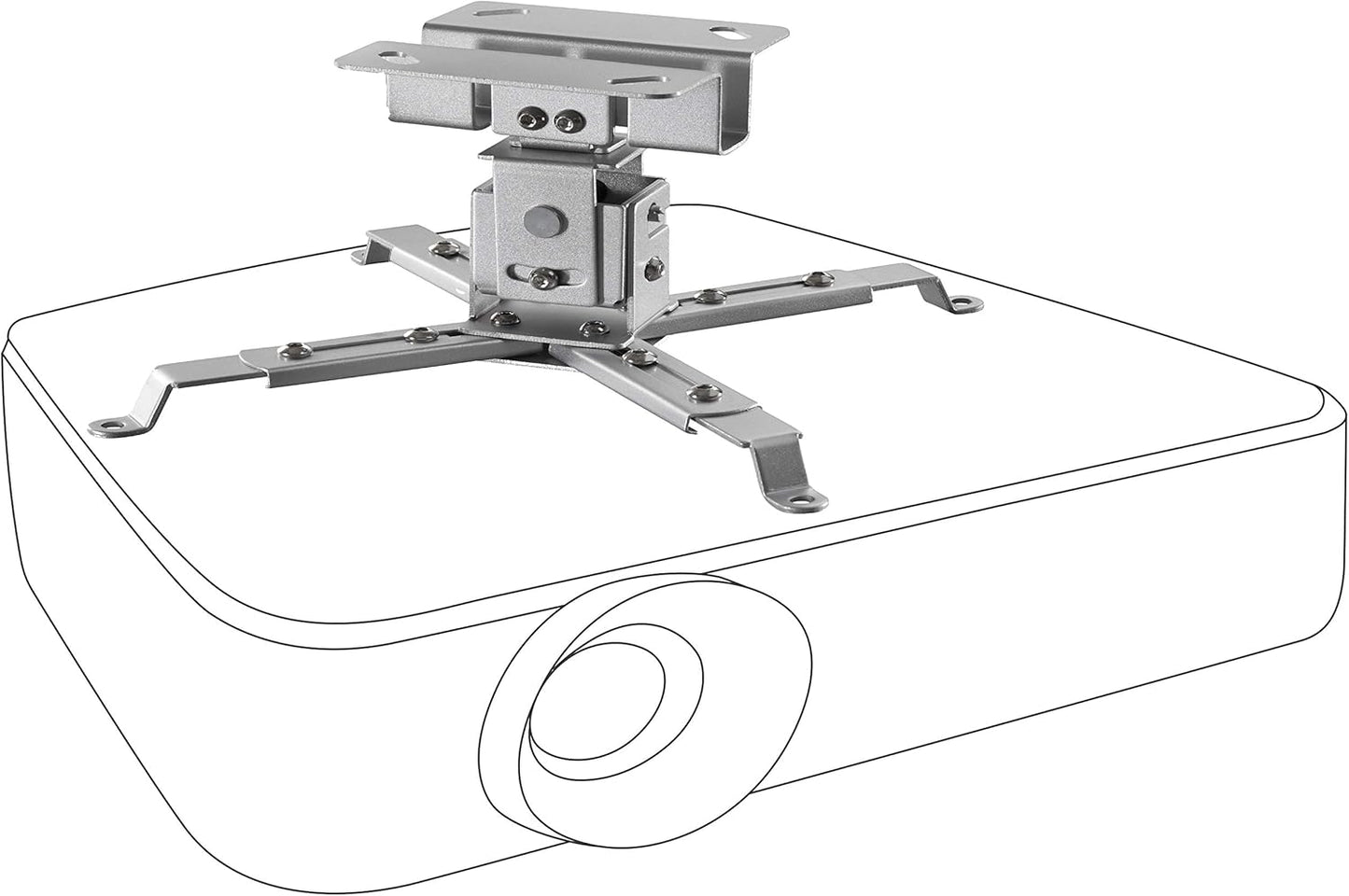 Beamer-Deckenhalterung MultiCel1200S, Deckenabstand - 12 cm Silber