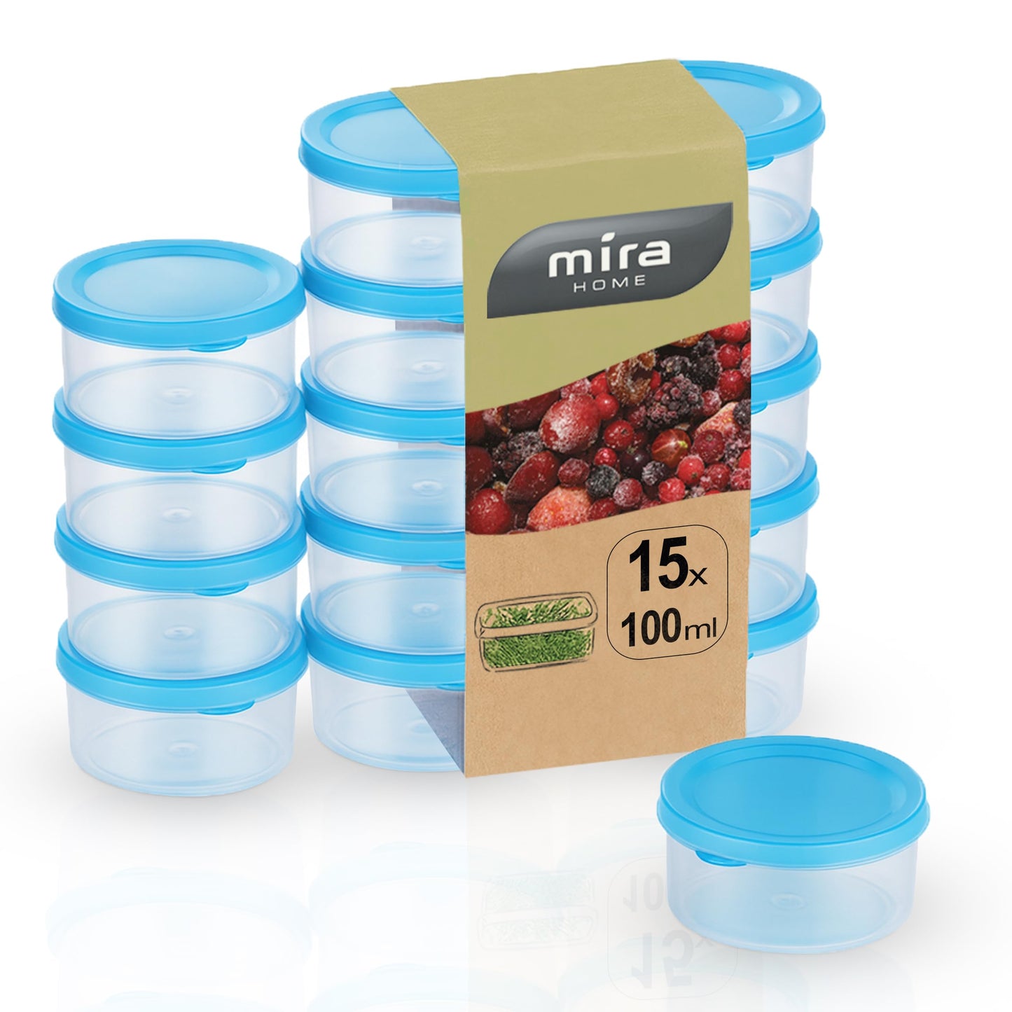 15er-Set luftdichte Gefrierdosen, 0,1L (15 Stk)