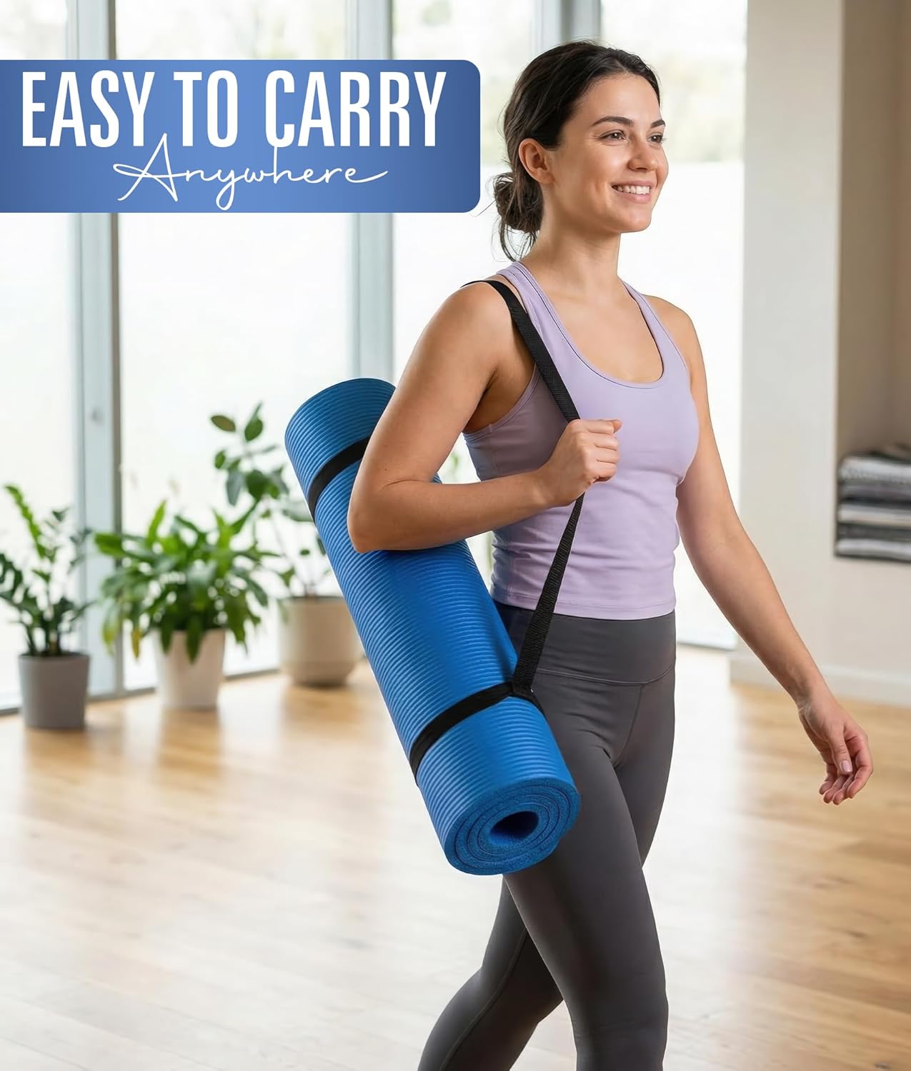 Yoga Gymnastikmatte Dicker Weichschaum (10mm), Blau