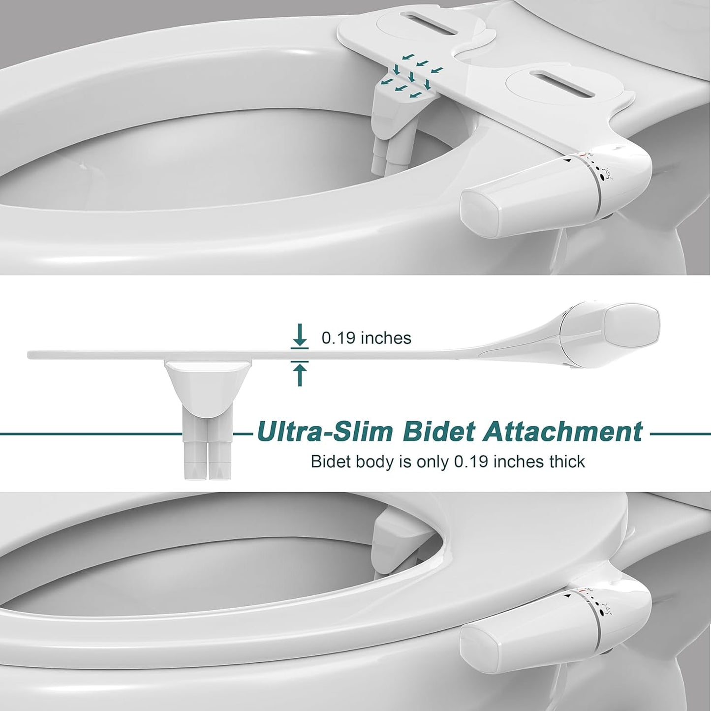 Ultra-Slim Bidet Toilettenaufsatz, Nicht Elektrisch, Left
