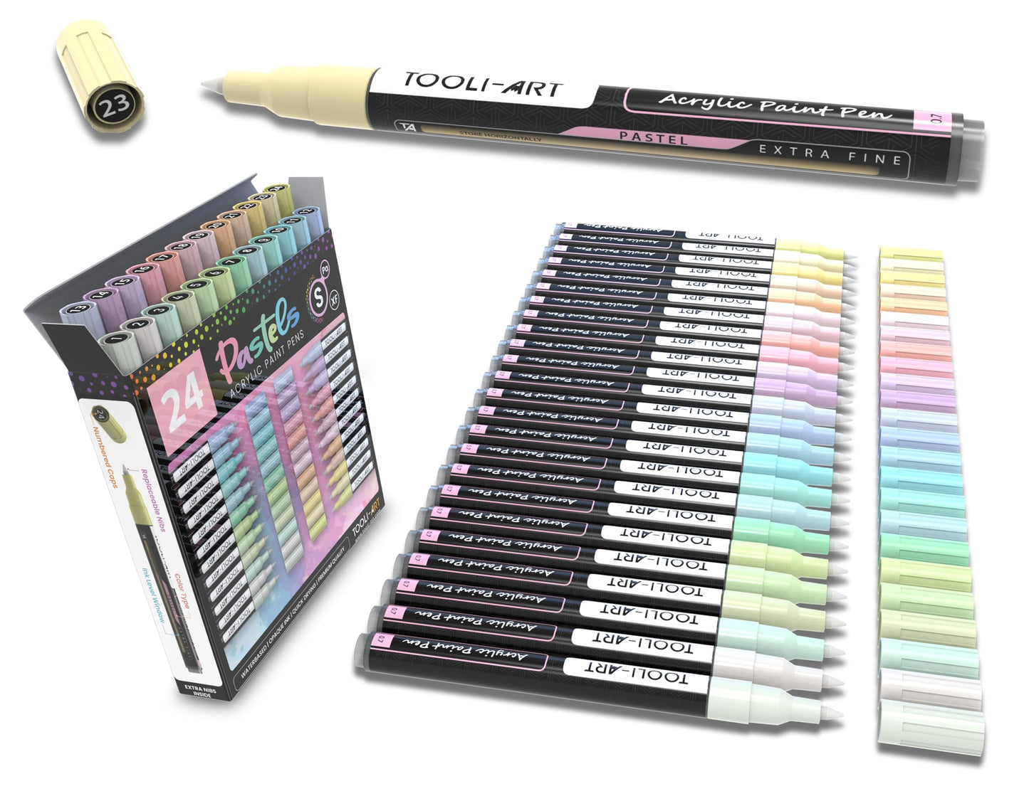 Acrylstifte-Set für Steinmalerei, Pastell, PASTELL