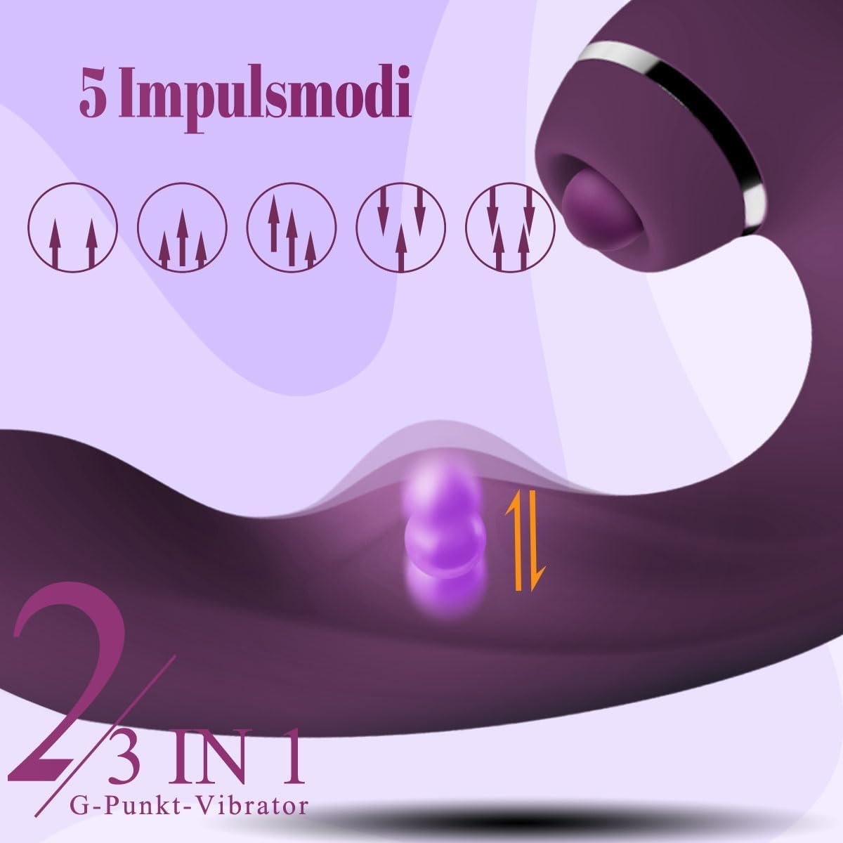 Erotik Butterfly Vibrator mit Klitoris- und G-Punkt-Stimulation, Purple