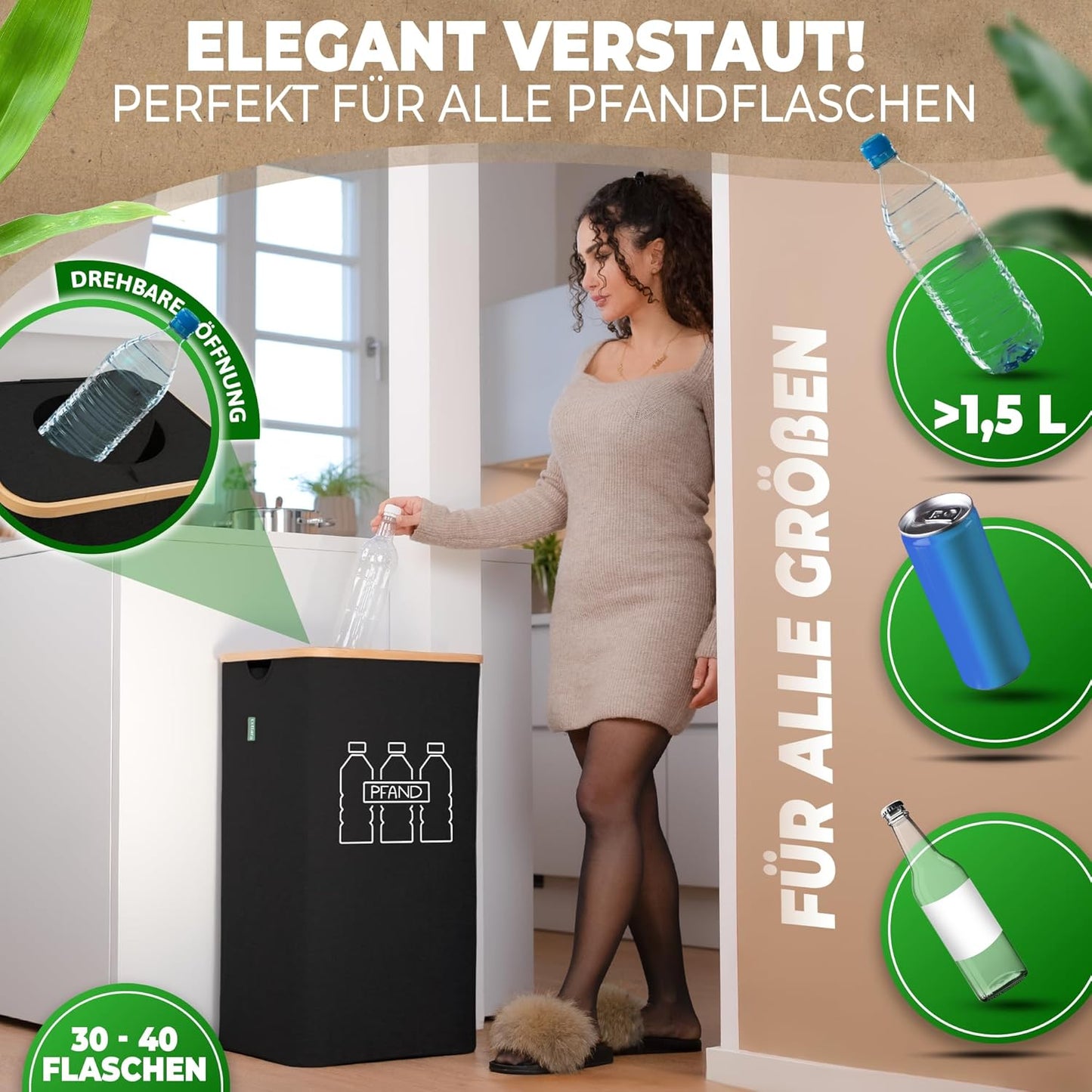 Pfandflaschensammler, Schwarz