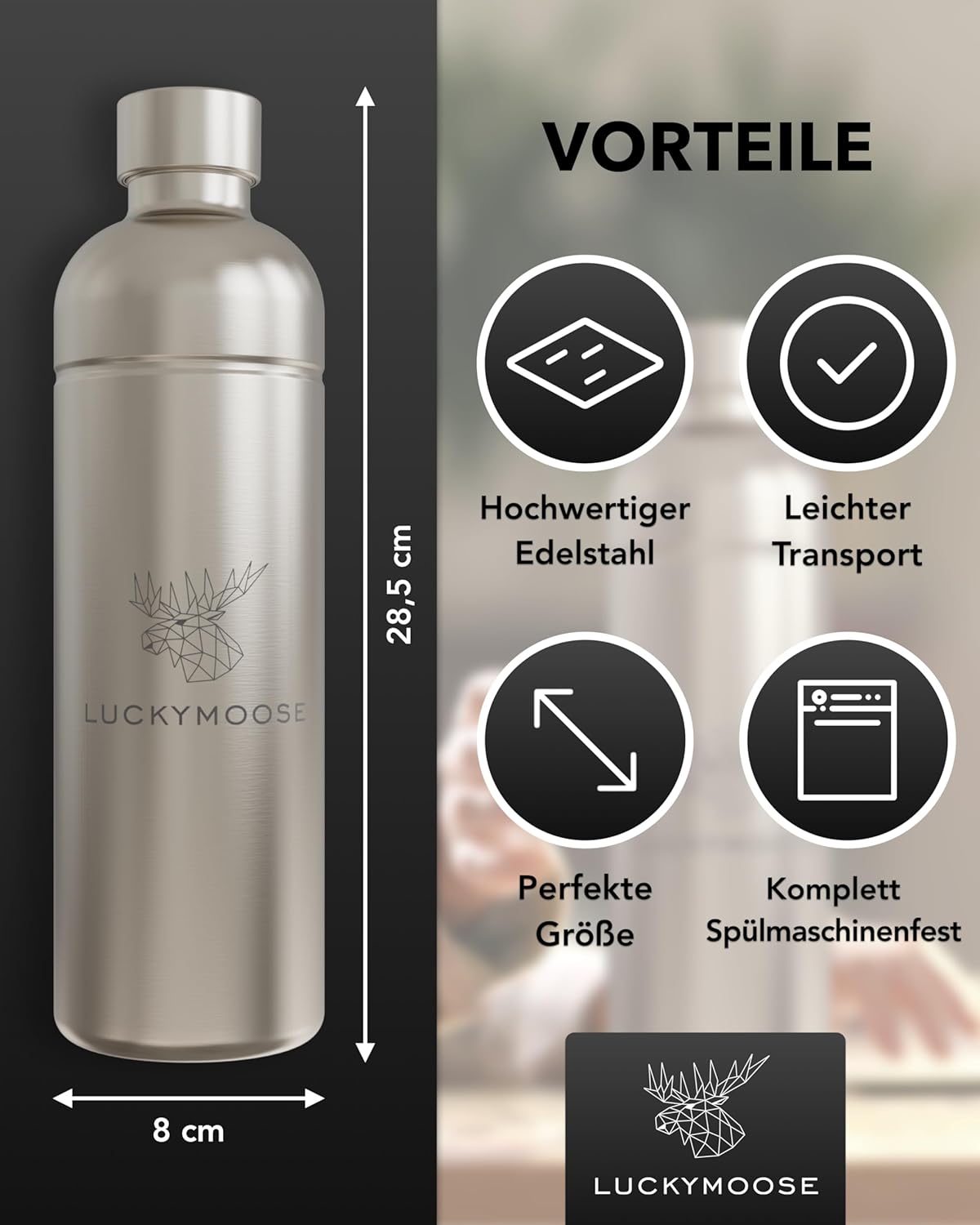 Infinity Flasche, Edelstahl