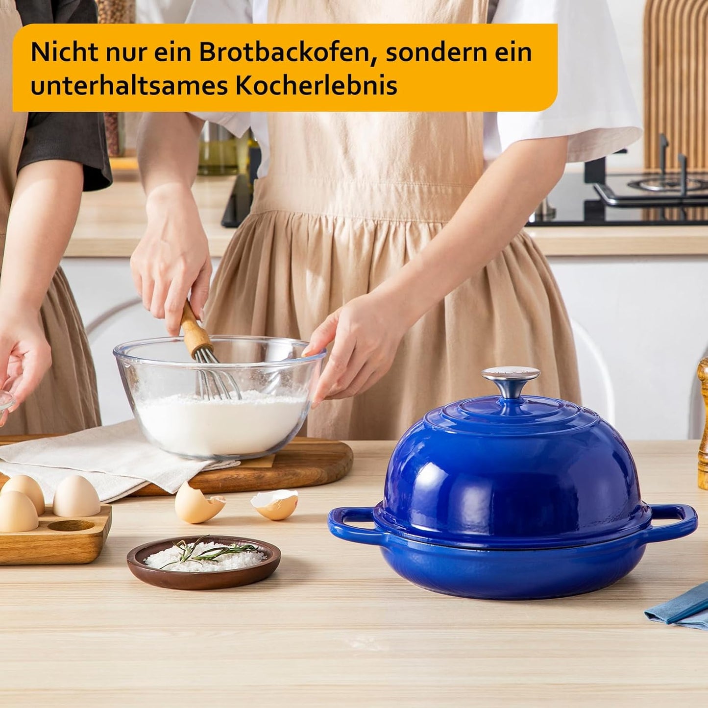 Gusseisen-Schmortopf, 4,8L, Blau