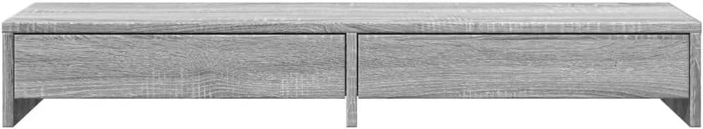 Monitorständer mit Schubladen für Schreibtisch, 100 x 27 x 15 cm Grau Sonoma