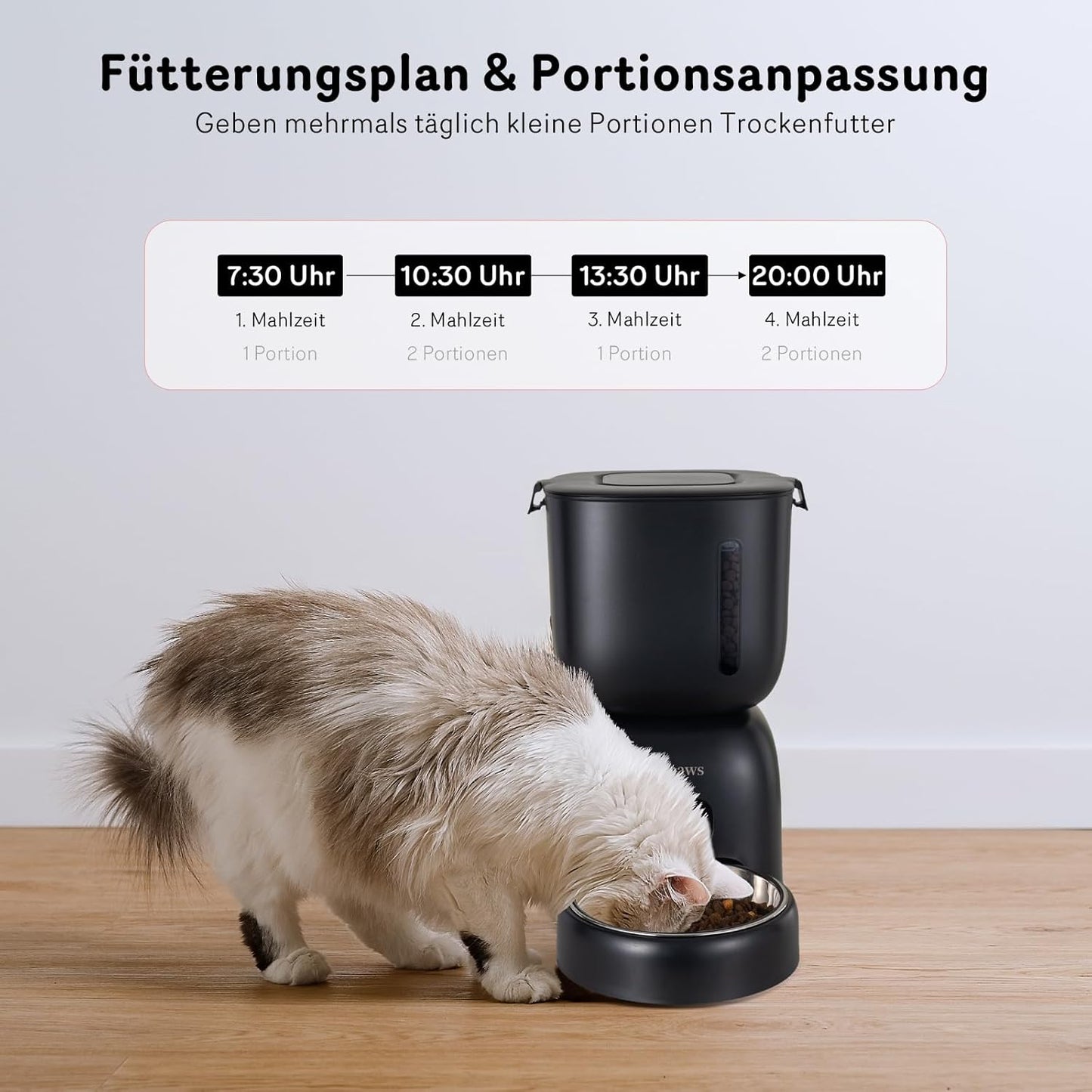 Katzenfutter- und Wasserspender FW1 mit Timer, Black