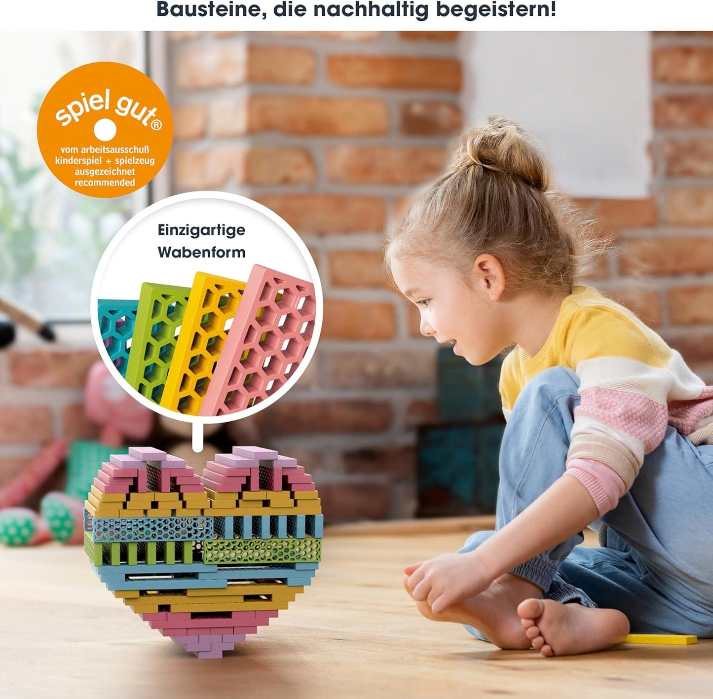 Fun Box Pastel Mix Bausteine, 200 Stück, Pastel Mix