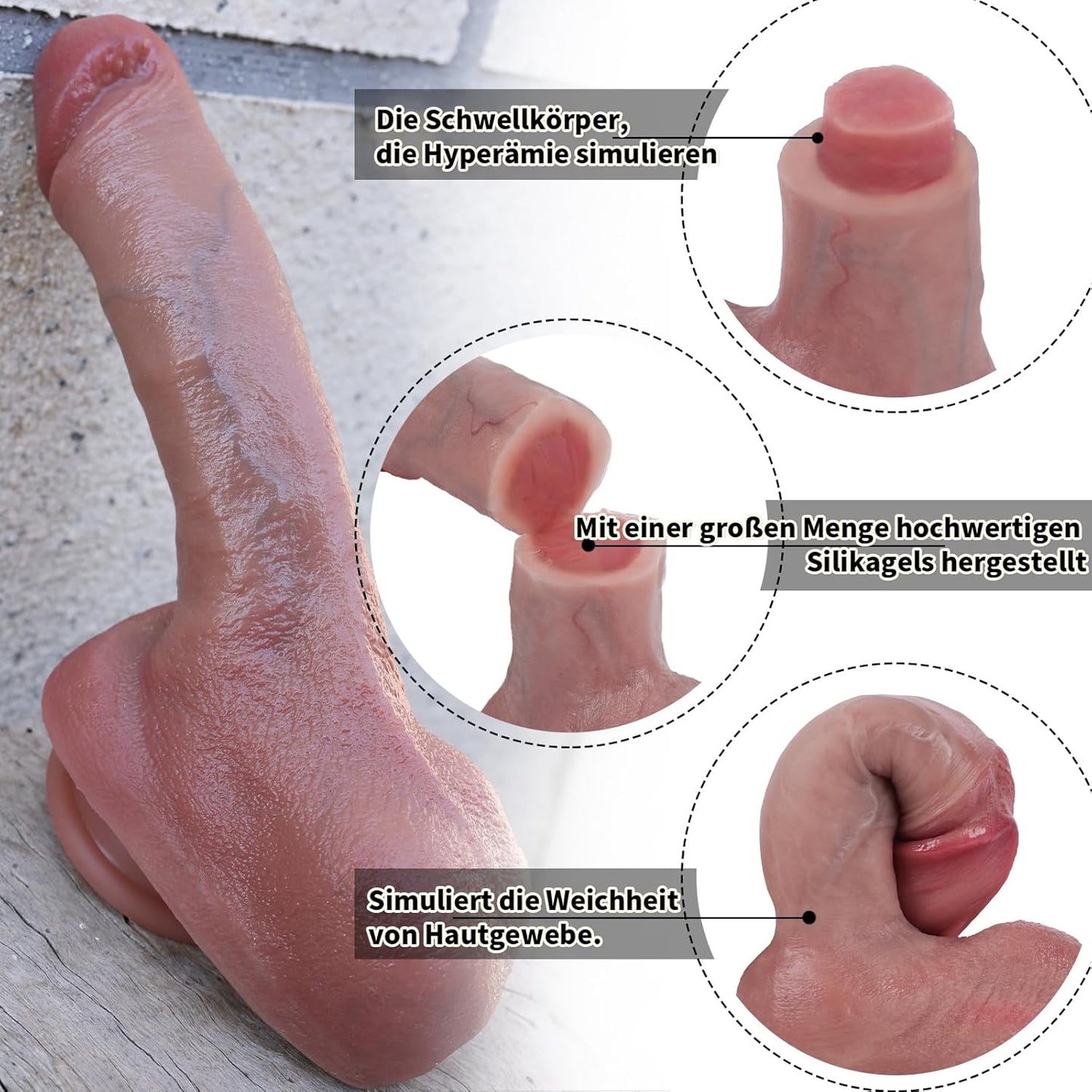 Realistischer Dildo mit Saugnapf, Allen
