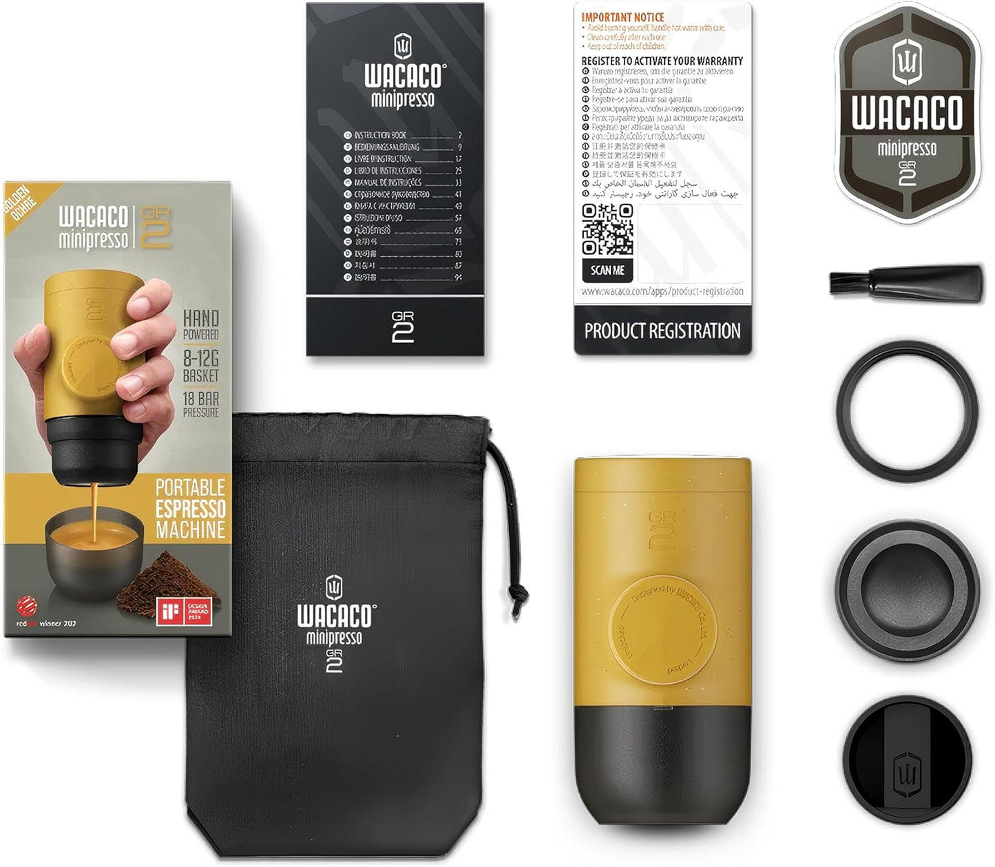 Tragbare Camping-Kaffeemaschine, Goldocker