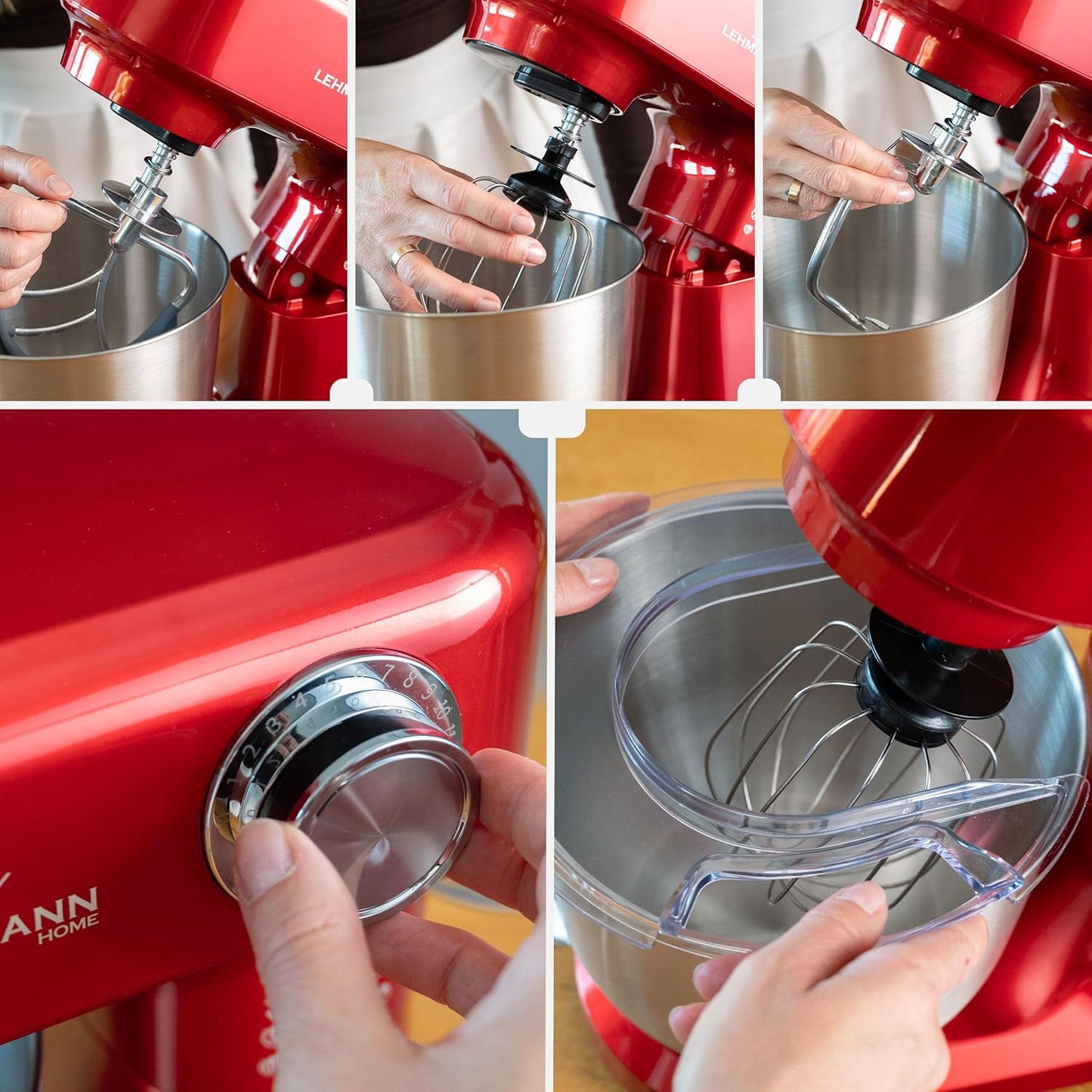 Küchenmaschine mit Zubehör-Set, Rot